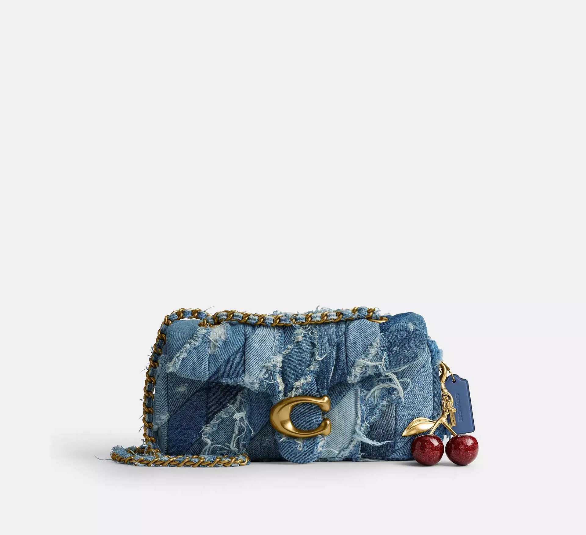 Coach Tabby Shoulder Bag 26 With Repurposed Denim Patchwork Quilting – Denim/Brass/Denim - Sneaker Türkiye