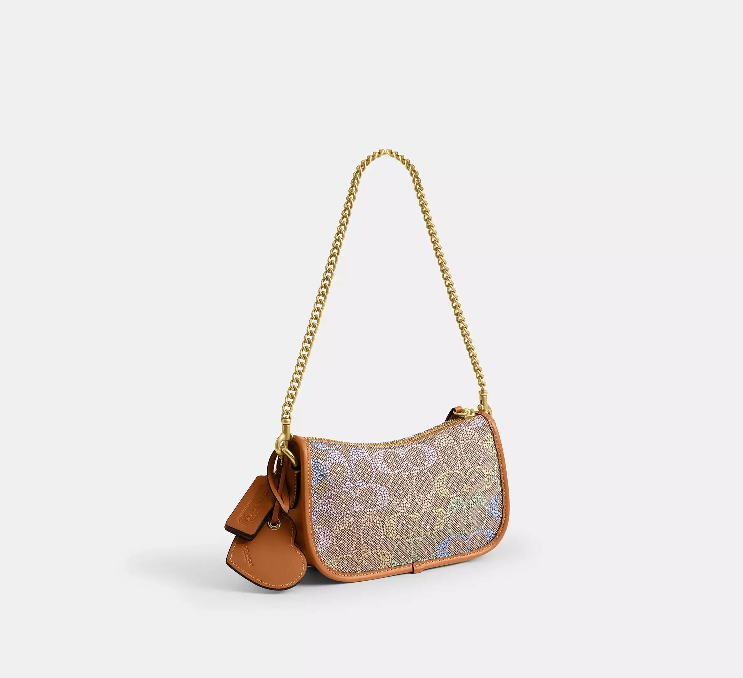 Coach Swinger Bag 20 With Chain In Crystal Signature Jacquard SEZON – Brass/Rainbow Multi - Sneaker Türkiye