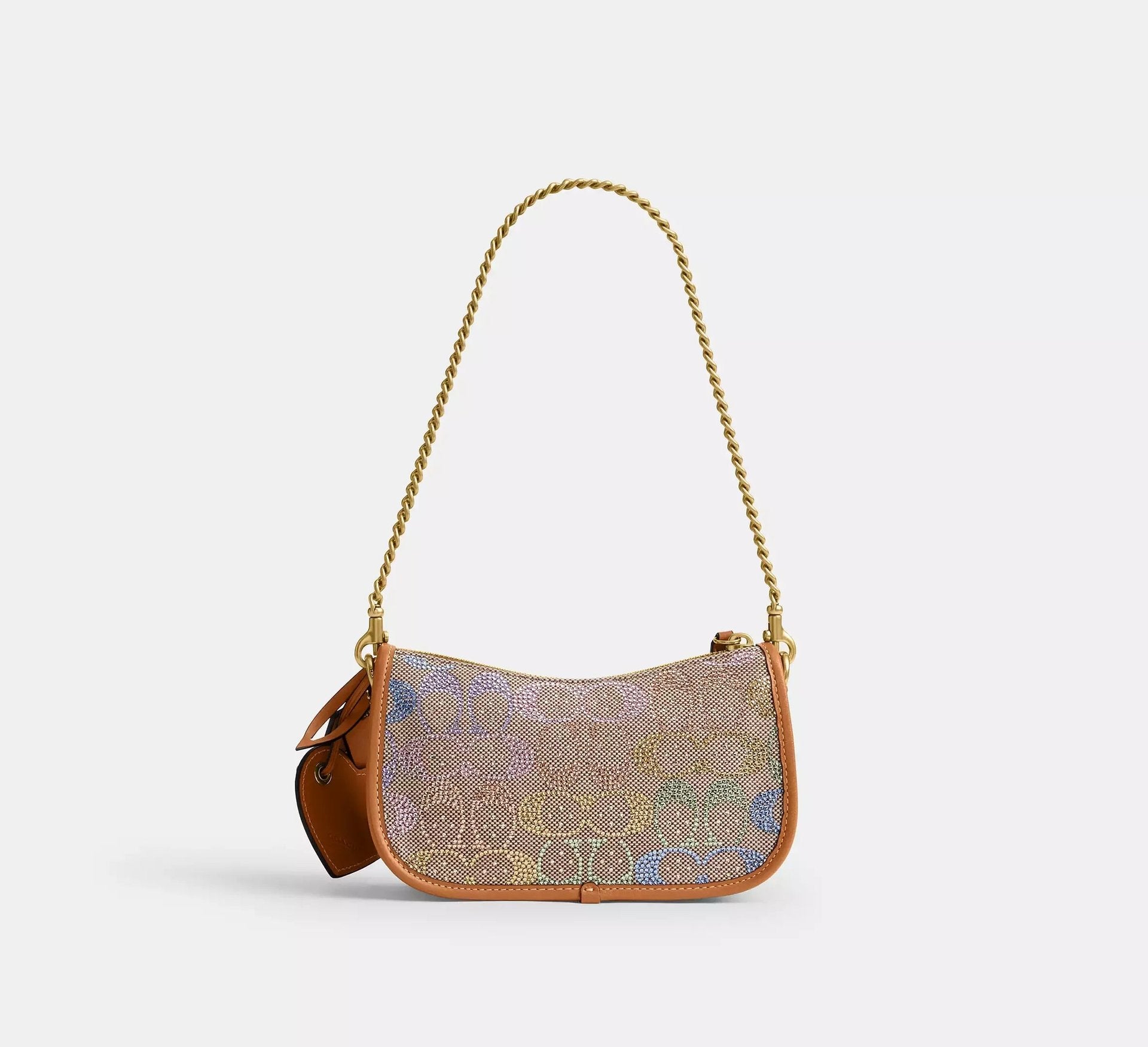 Coach Swinger Bag 20 With Chain In Crystal Signature Jacquard SEZON – Brass/Rainbow Multi - Sneaker Türkiye