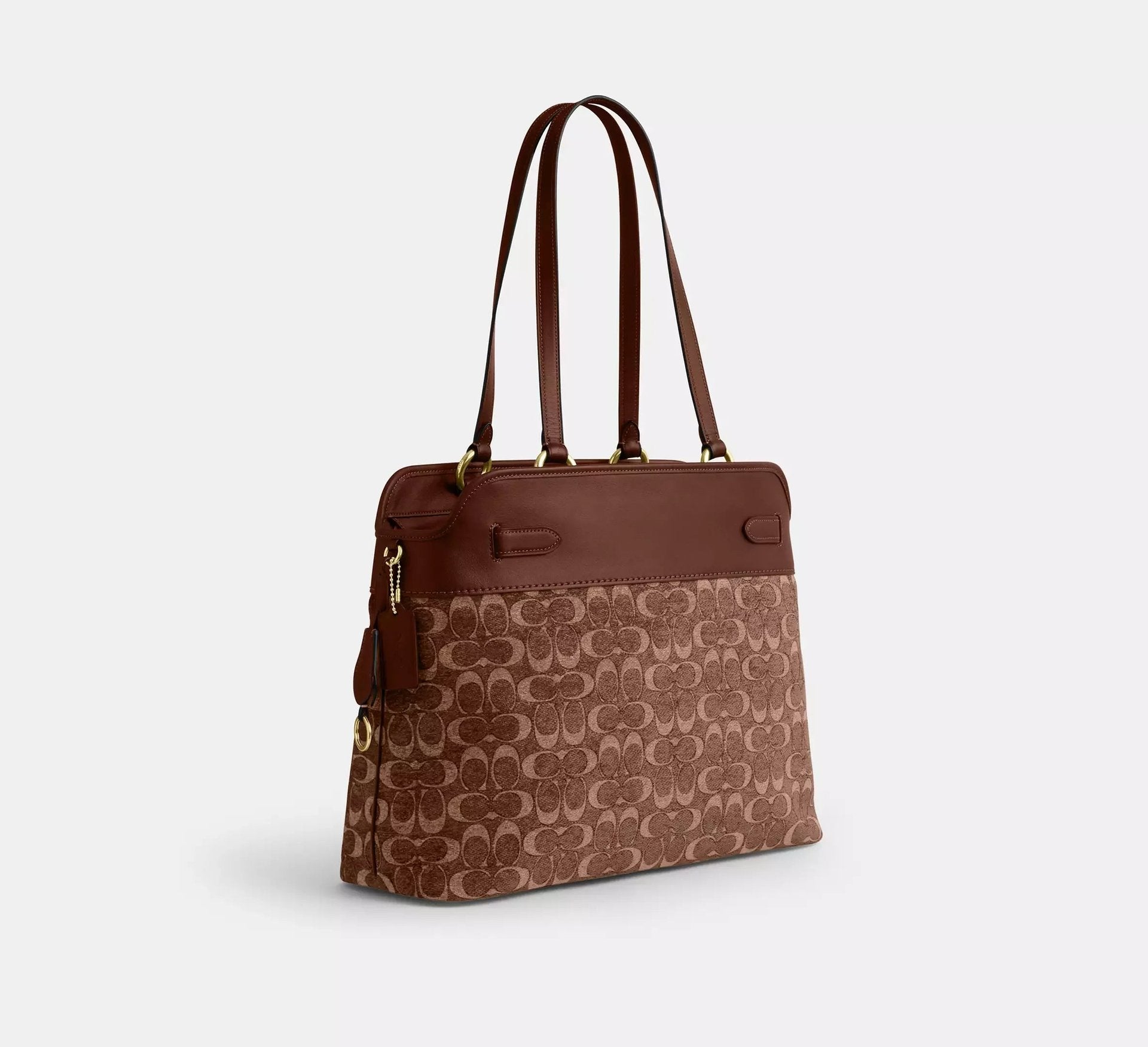 Coach Easton Tote Bag In Signature Chenille – Im/Light Khaki/Vintage Brown - Sneaker Türkiye