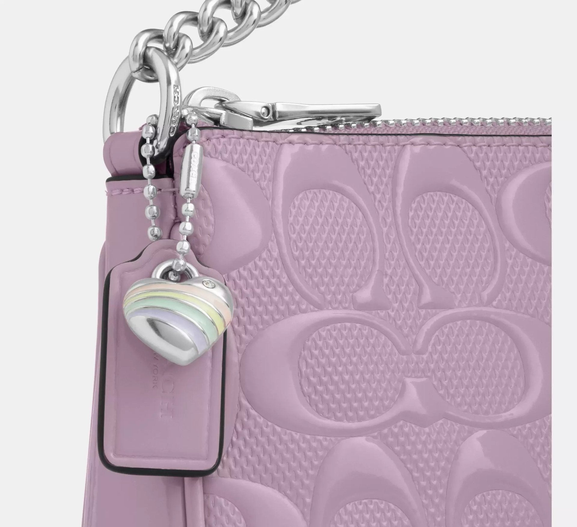 Coach Nolita 19 In Signature Leather With Heart Charm – Silver - Sneaker Türkiye