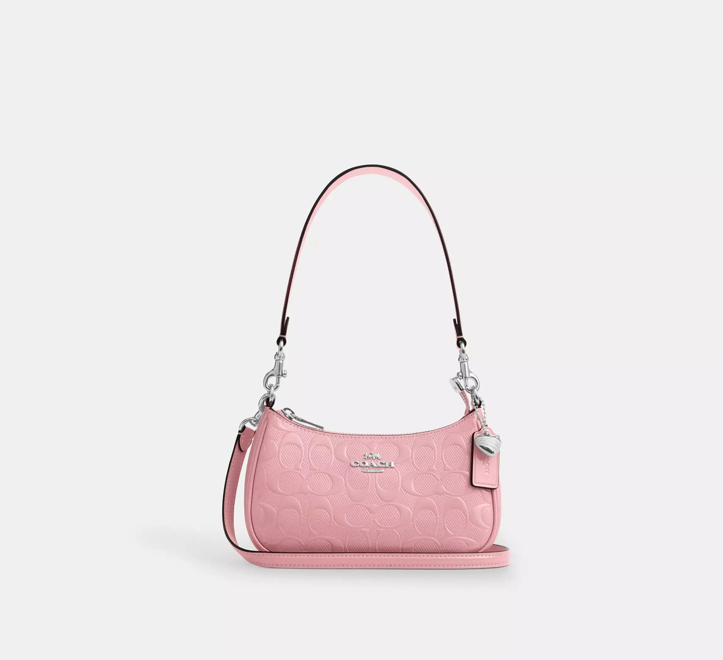 Coach Teri Mini Crossbody Bag In Signature Leather With Heart Charm – Silver - Sneaker Türkiye