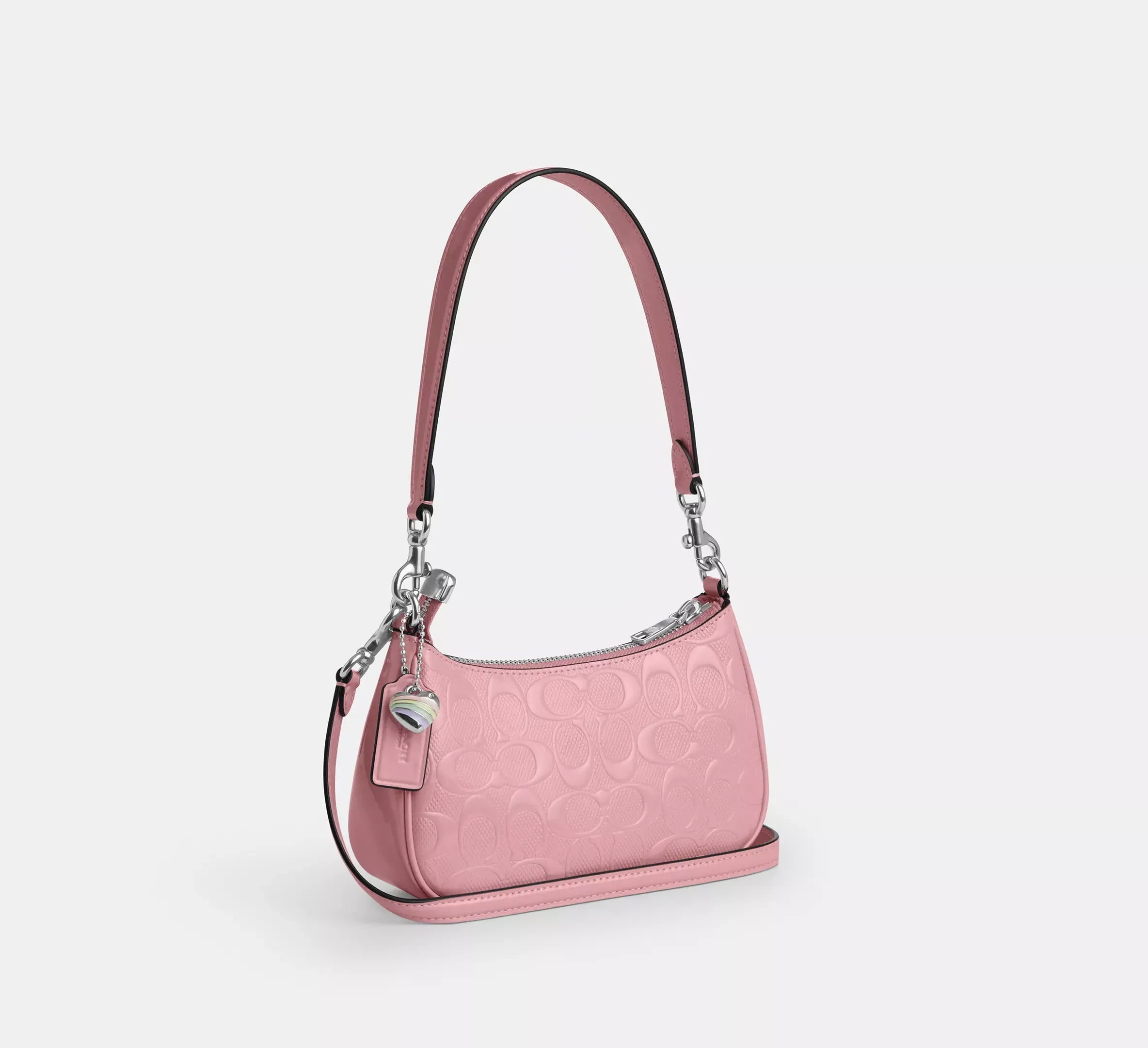 Coach Teri Mini Crossbody Bag In Signature Leather With Heart Charm – Silver - Sneaker Türkiye