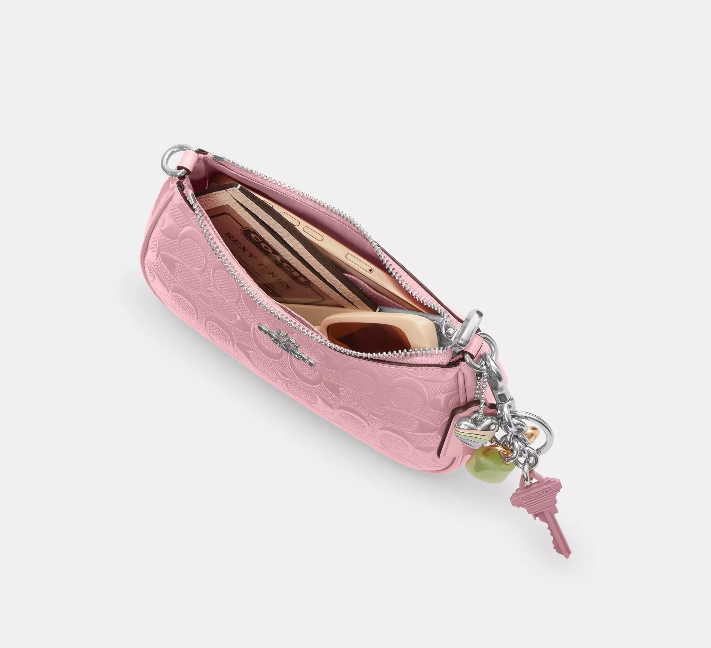 Coach Teri Mini Crossbody Bag In Signature Leather With Heart Charm – Silver - Sneaker Türkiye
