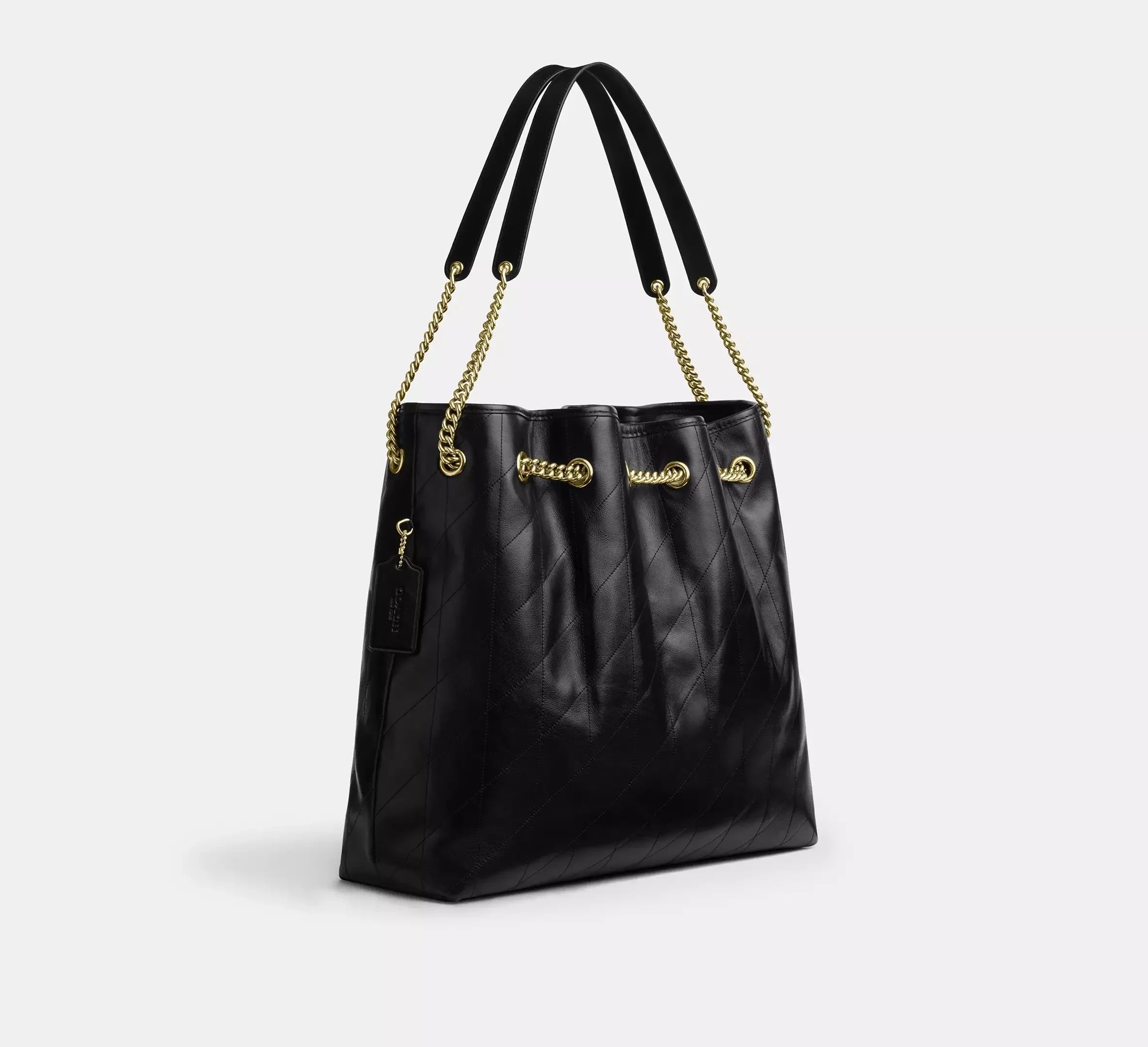 Coach Evelyn Large Shoulder Bag With Quilting – Gold/Black - Sneaker Türkiye