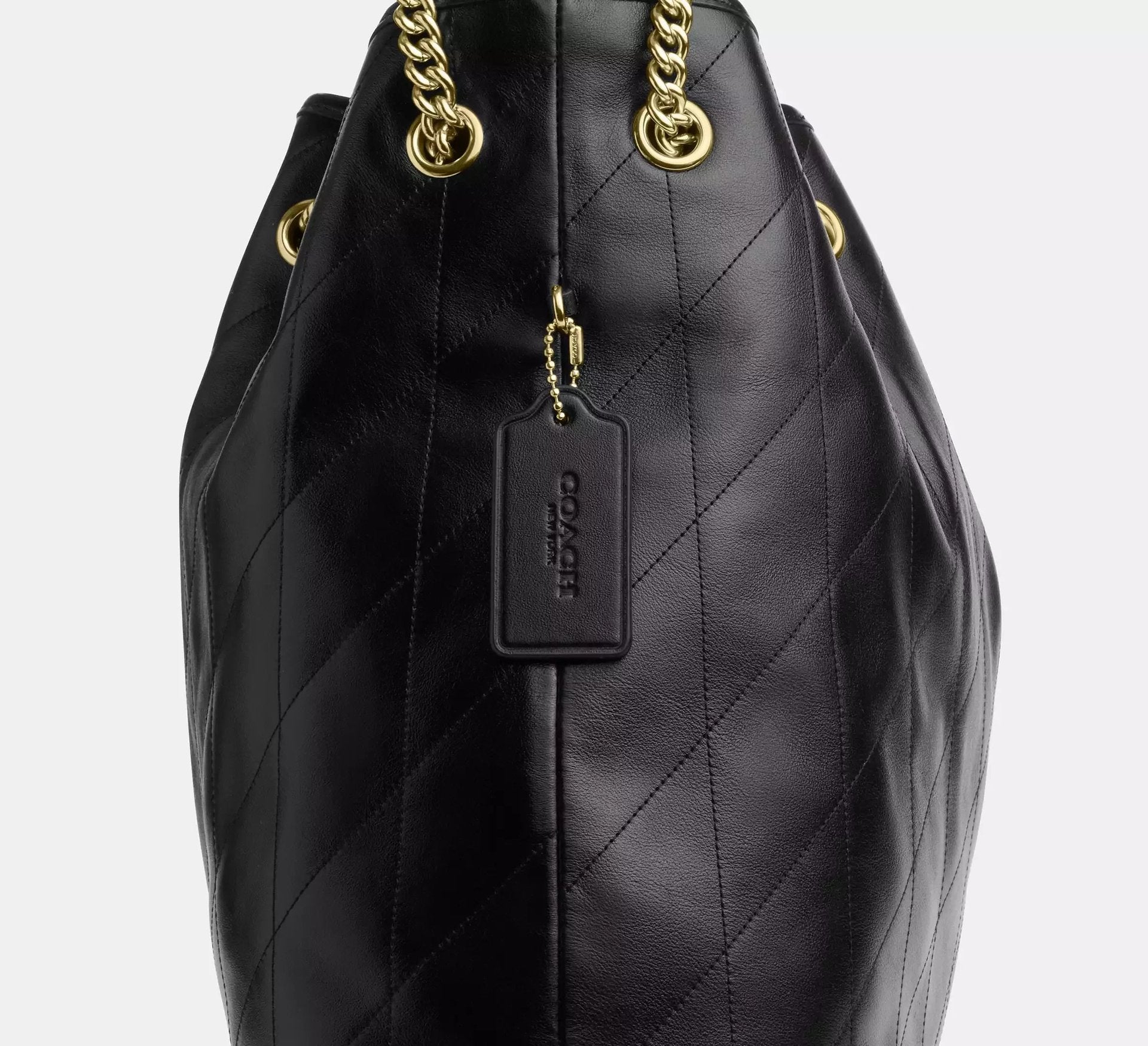 Coach Evelyn Large Shoulder Bag With Quilting – Gold/Black - Sneaker Türkiye