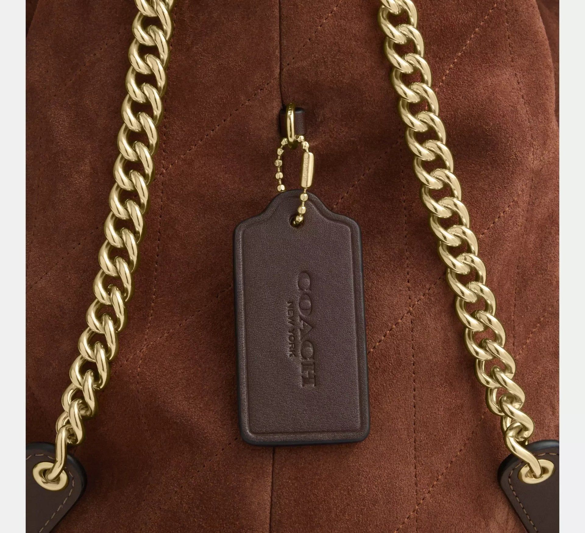 Coach Evelyn Large Shoulder Bag With Quilting – Gold/Vintage Brown/Maple - Sneaker Türkiye