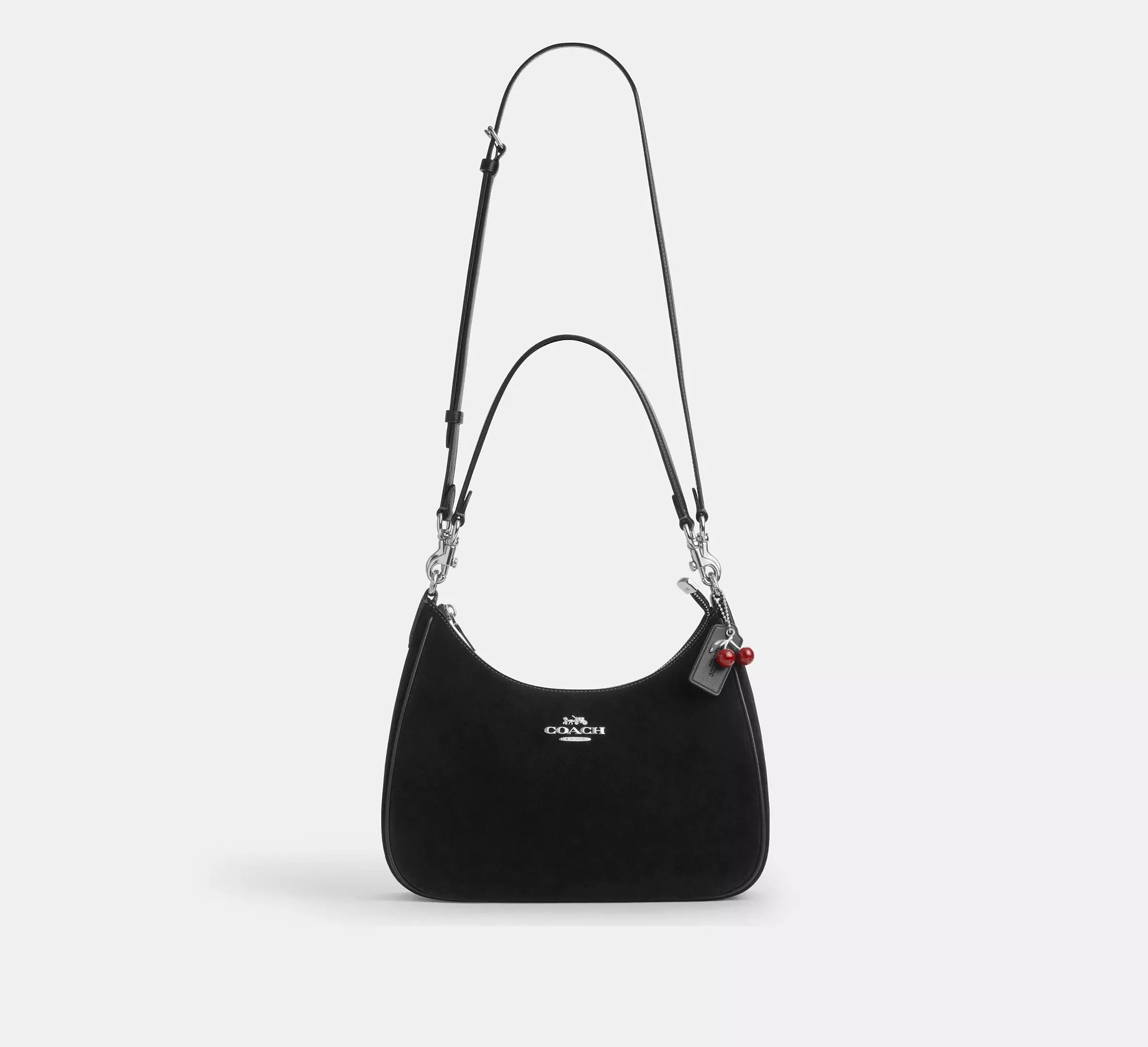 Coach Teri Hobo Bag With Cherry Charm – Silver/Black - Sneaker Türkiye