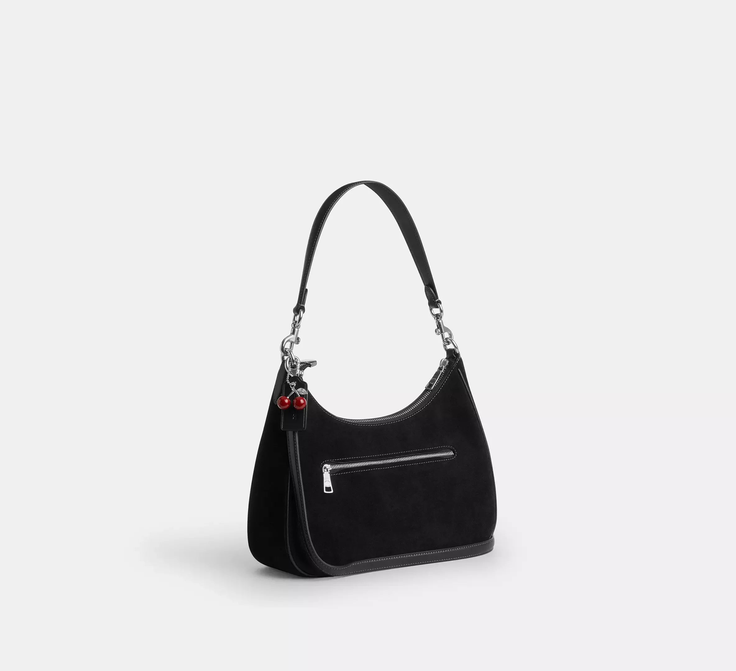 Coach Teri Hobo Bag With Cherry Charm – Silver/Black - Sneaker Türkiye