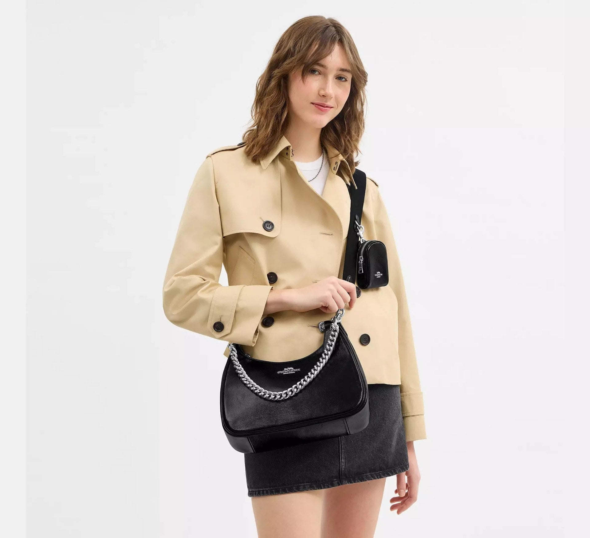 Coach Teri Hobo Bag With Pouch – Silver - Sneaker Türkiye