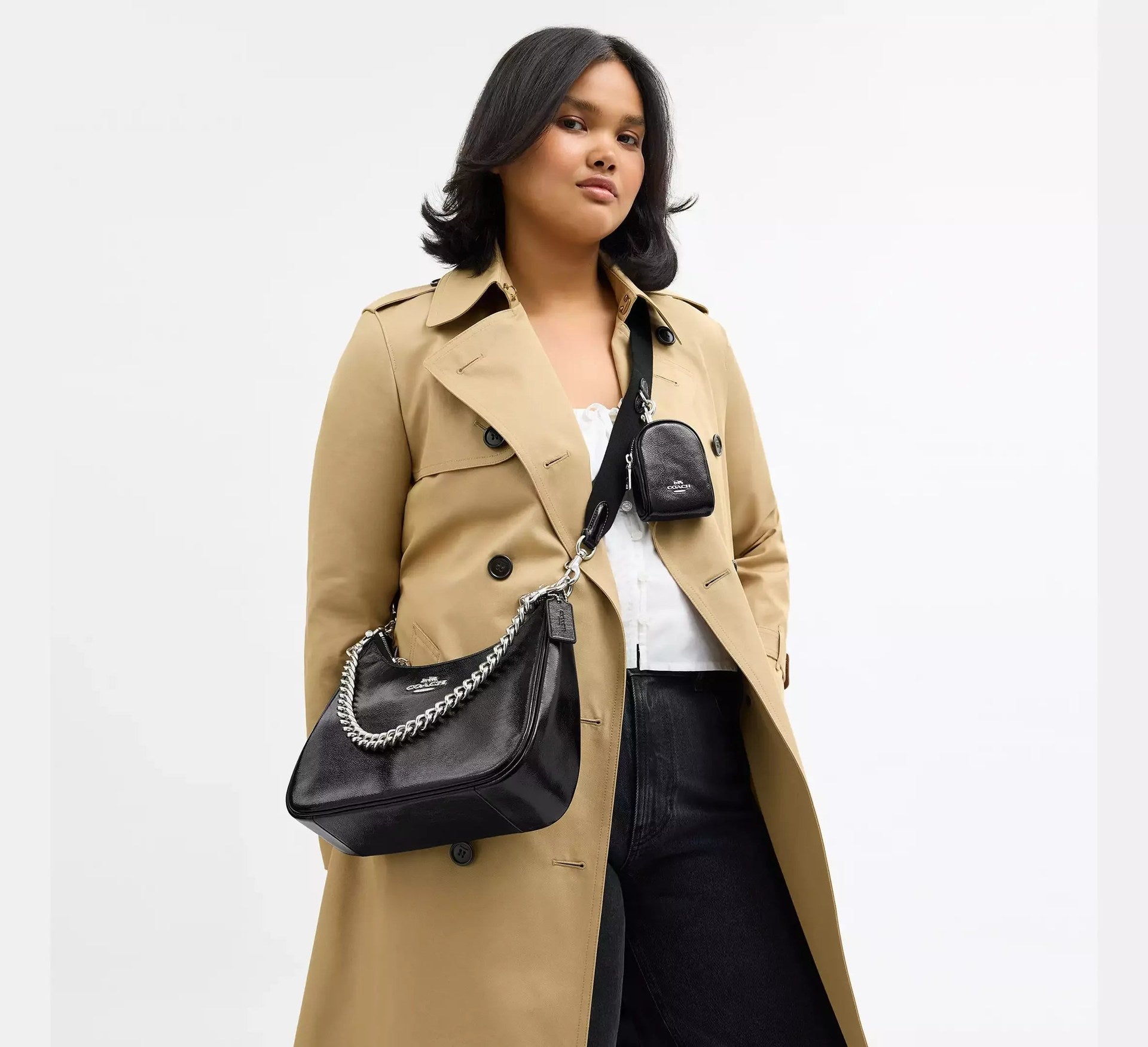 Coach Teri Hobo Bag With Pouch – Silver - Sneaker Türkiye