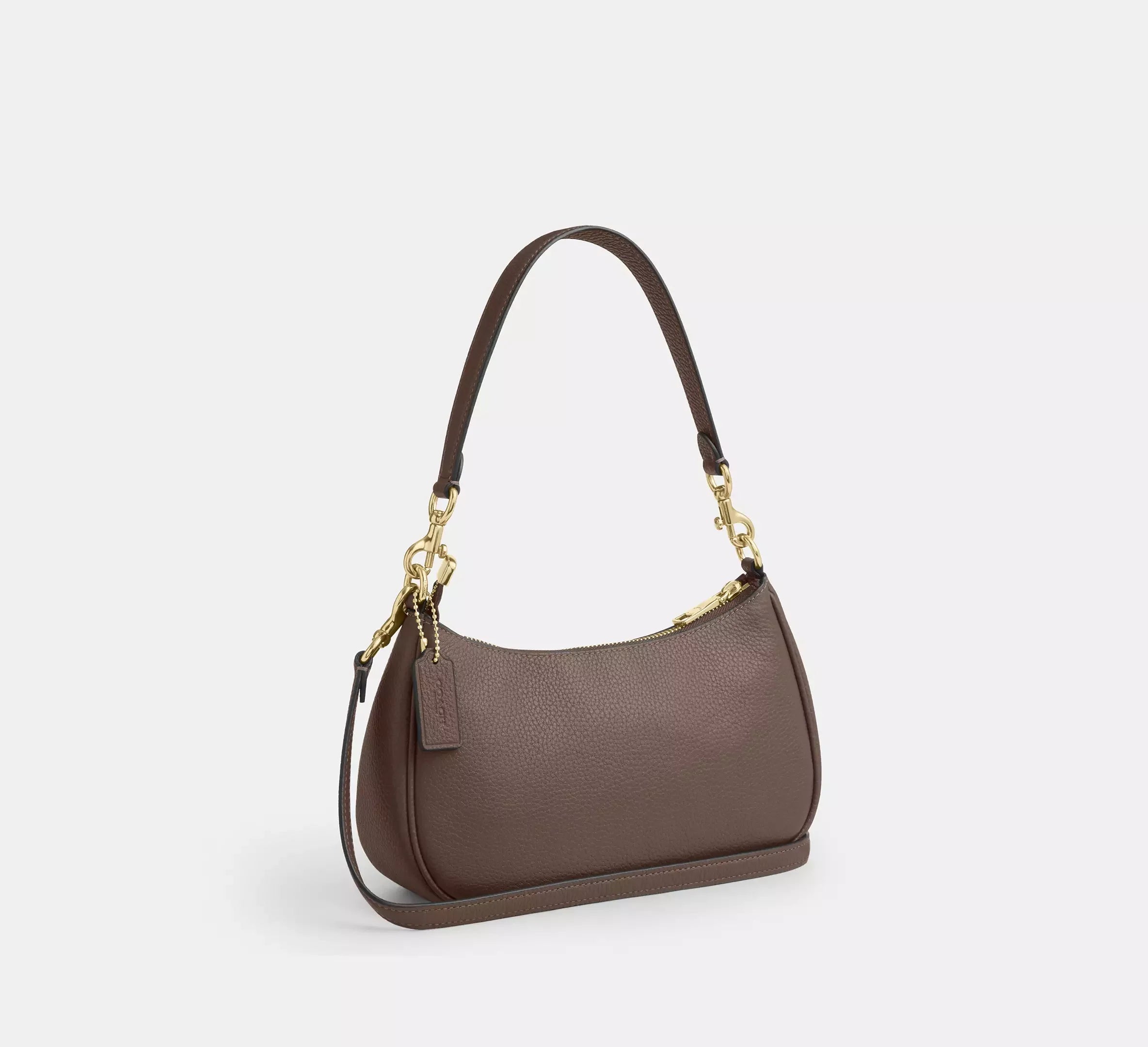 Coach Teri Shoulder Bag With Rivets – Gold/Dark Stone - Sneaker Türkiye