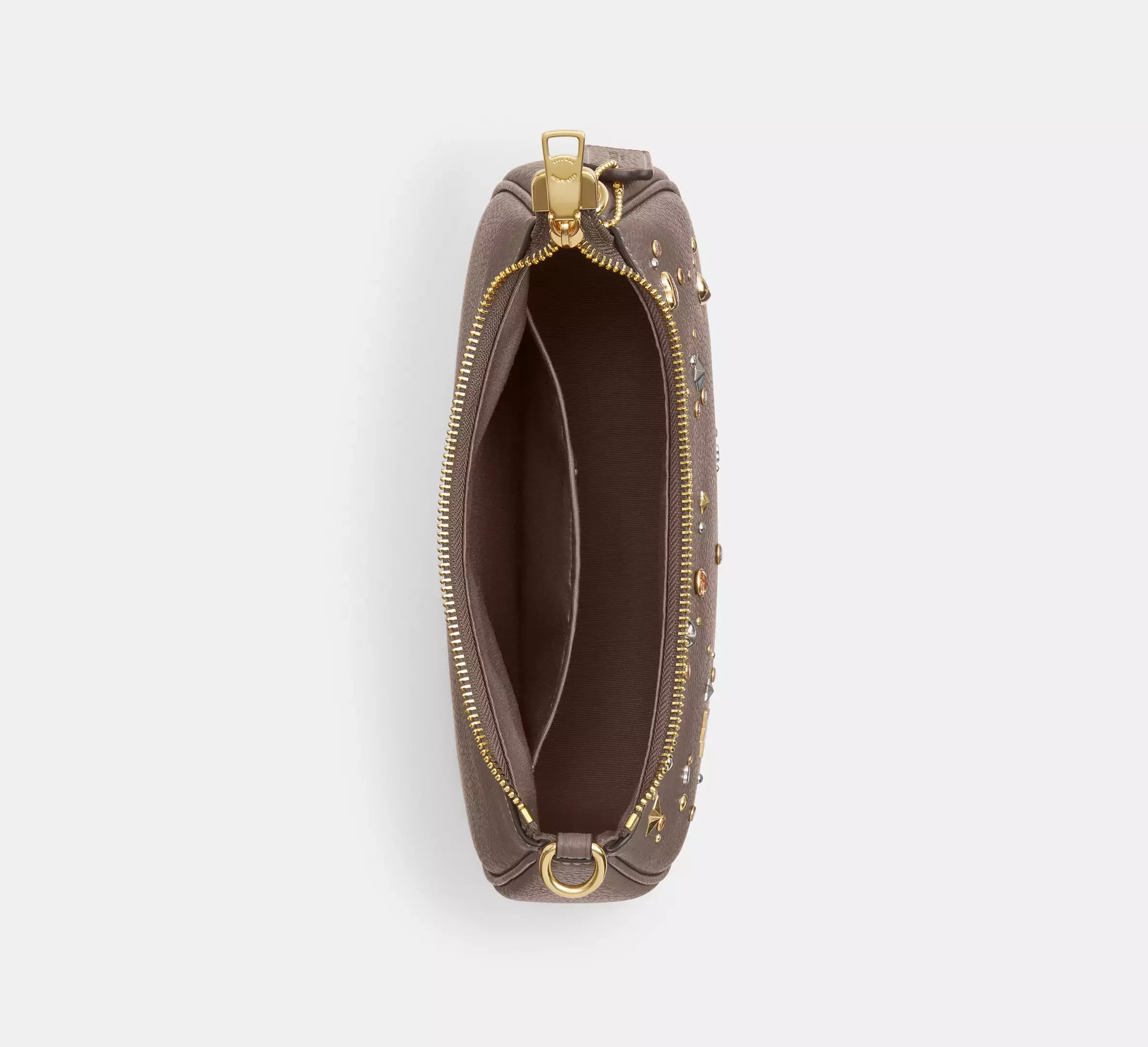 Coach Teri Shoulder Bag With Rivets – Gold/Dark Stone - Sneaker Türkiye