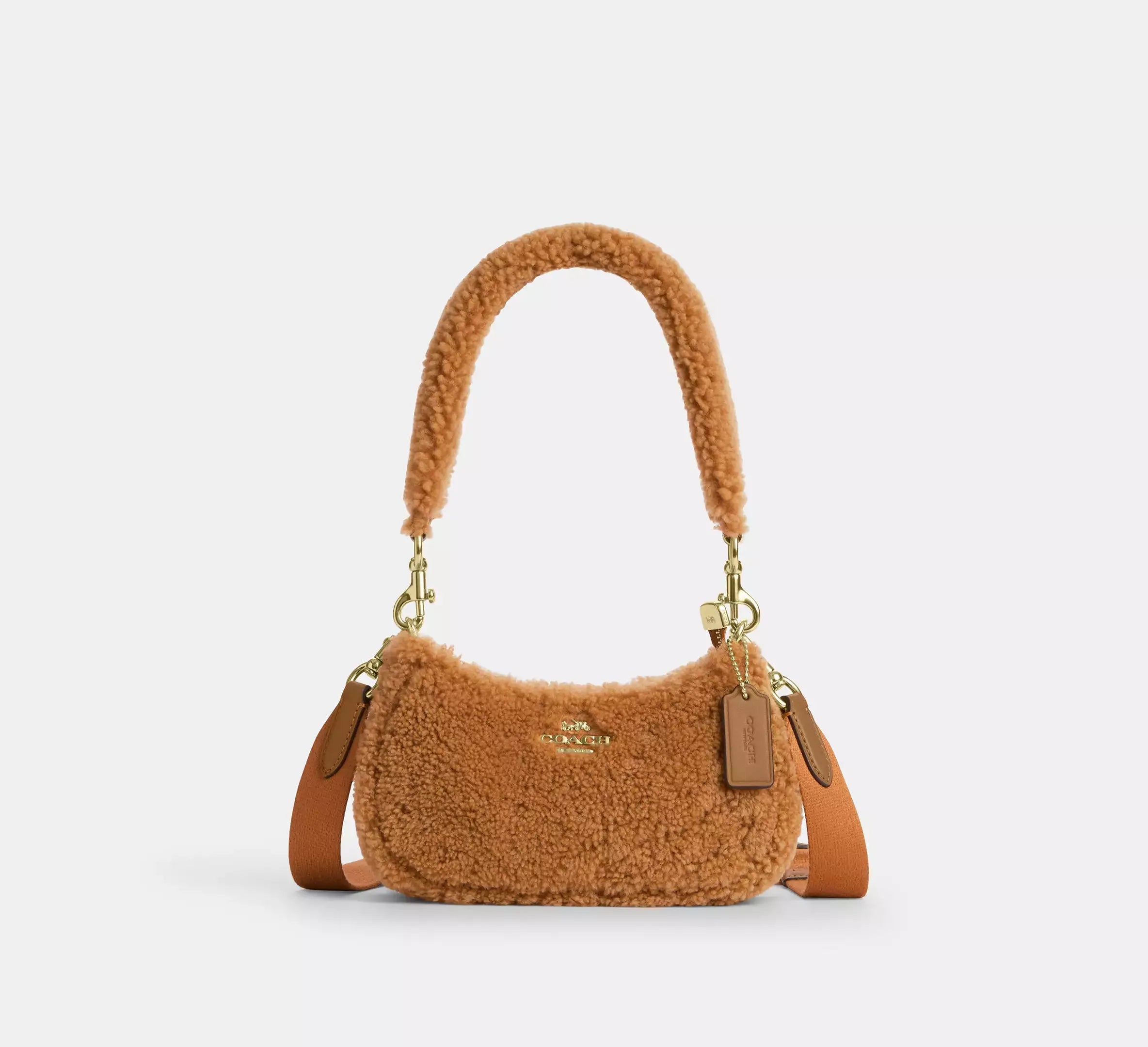 Coach Teri Mini Crossbody Bag In Shearling – Im/Dark Natural/Honey Brown - Sneaker Türkiye