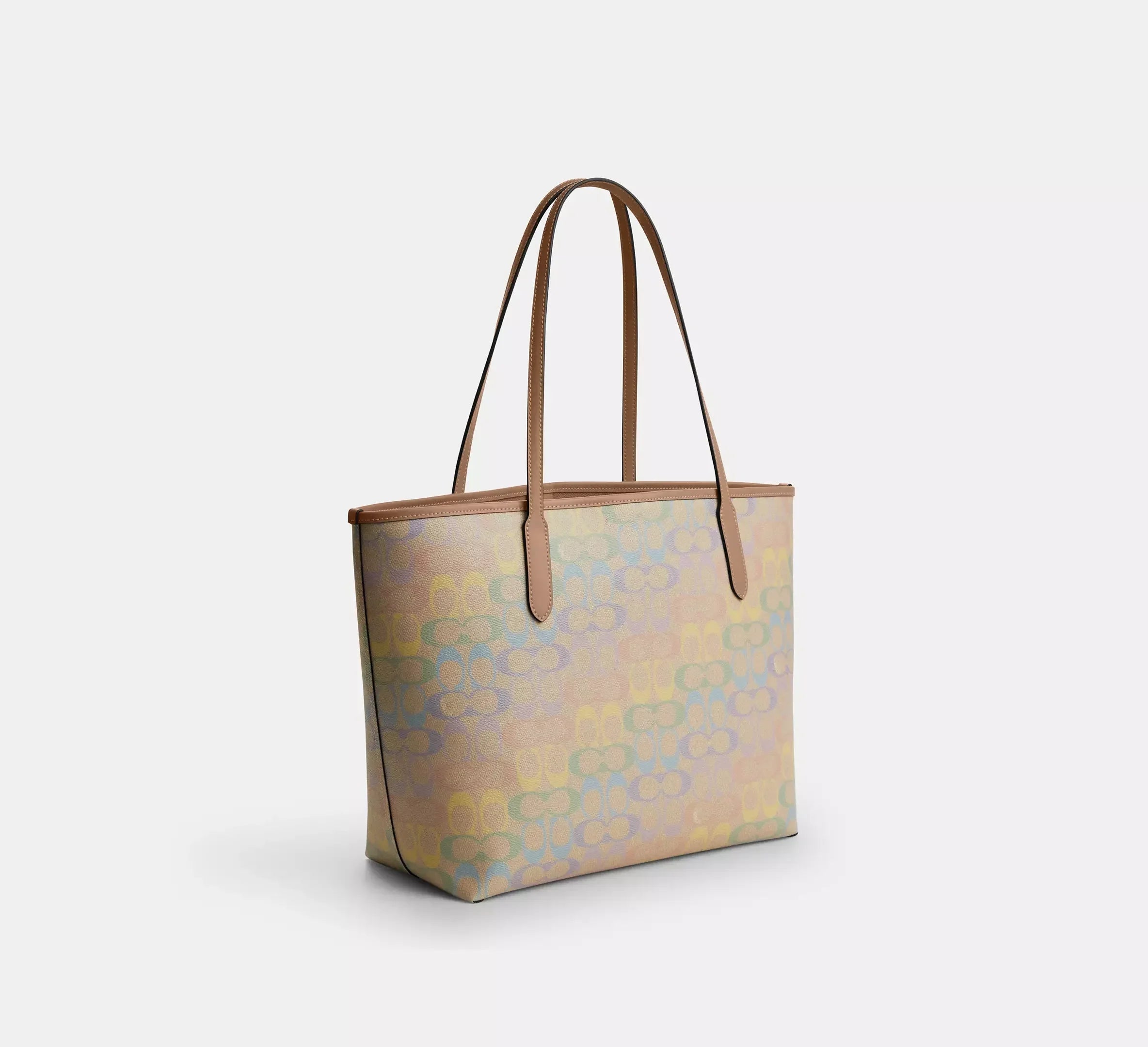 Coach City Tote Bag In Rainbow Signature – Silver - Sneaker Türkiye