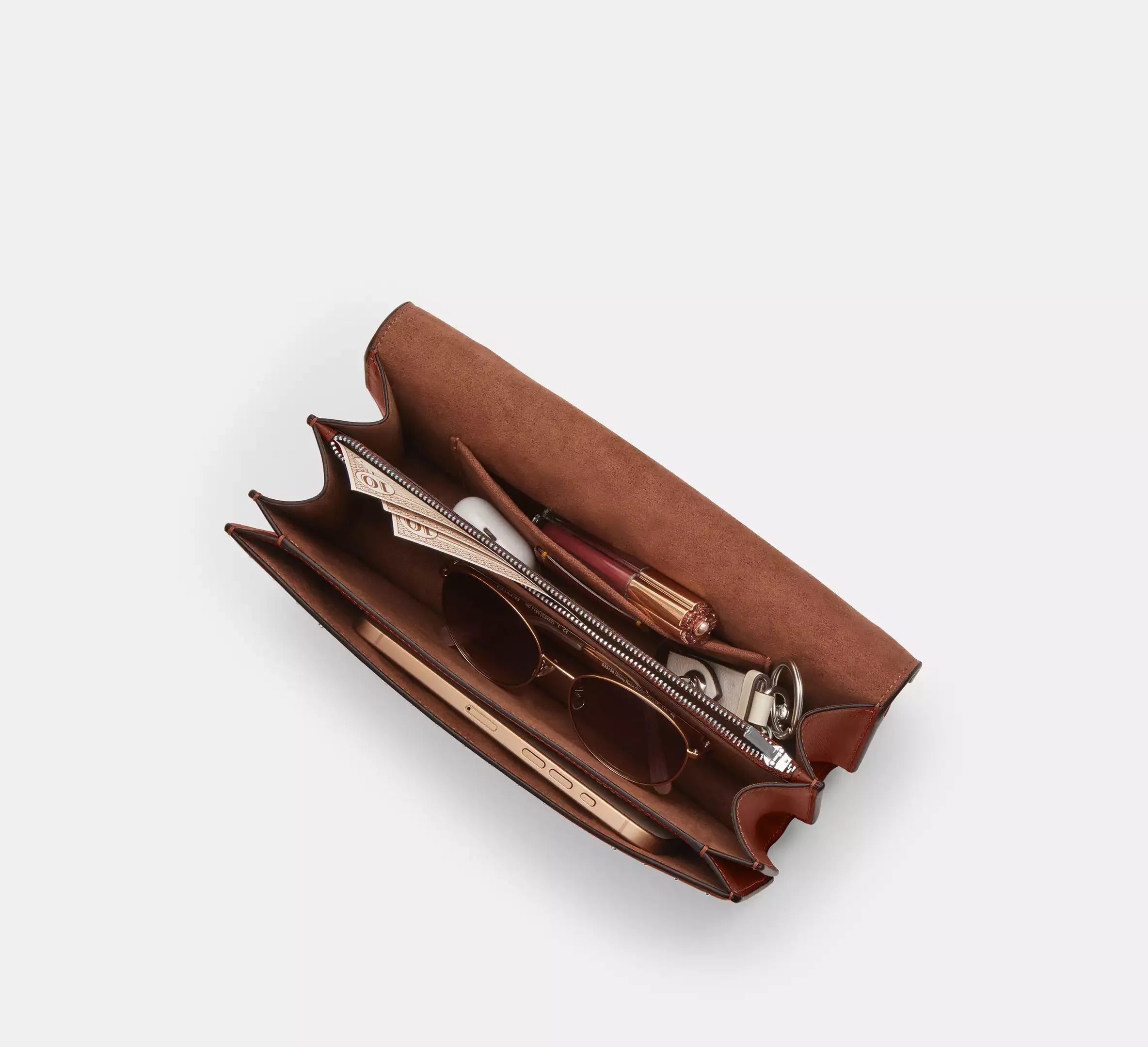 Coach Klare Envelope Crossbody Bag With Rivets – Silver/Pecan - Sneaker Türkiye