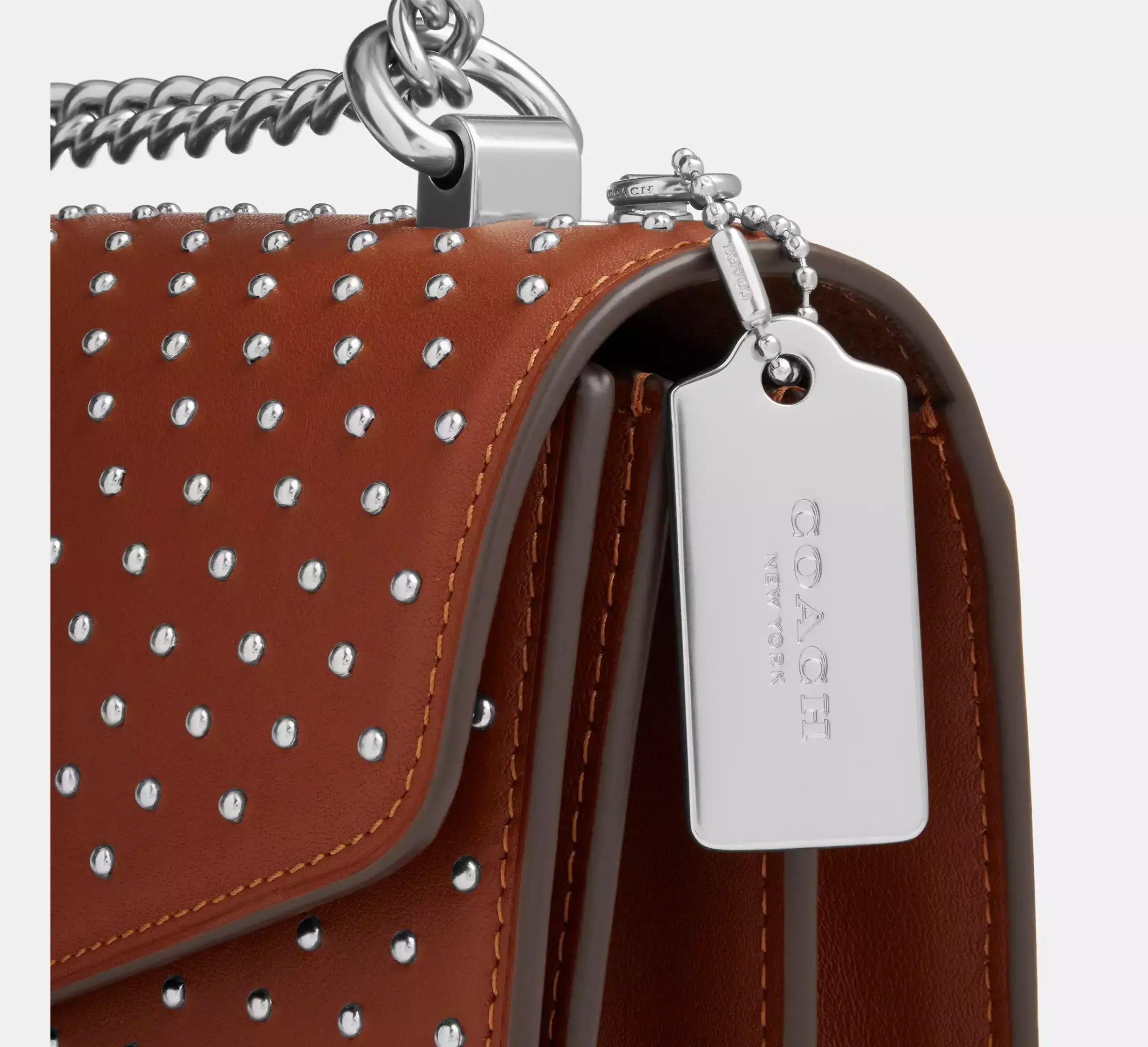 Coach Klare Envelope Crossbody Bag With Rivets – Silver/Pecan - Sneaker Türkiye