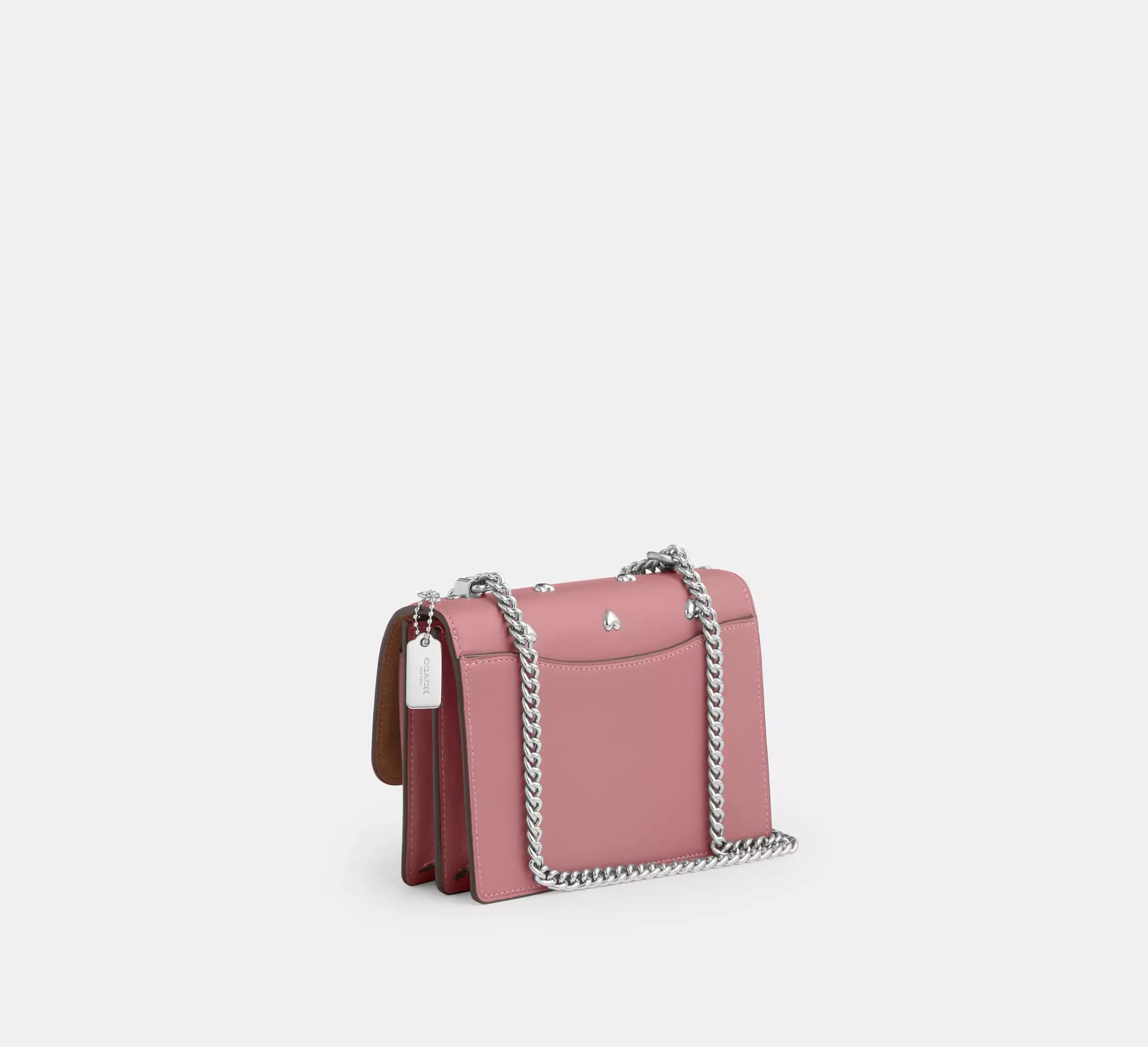 Coach Mini Klare Crossbody Bag With Heart Rivets – Silver/Peony - Sneaker Türkiye