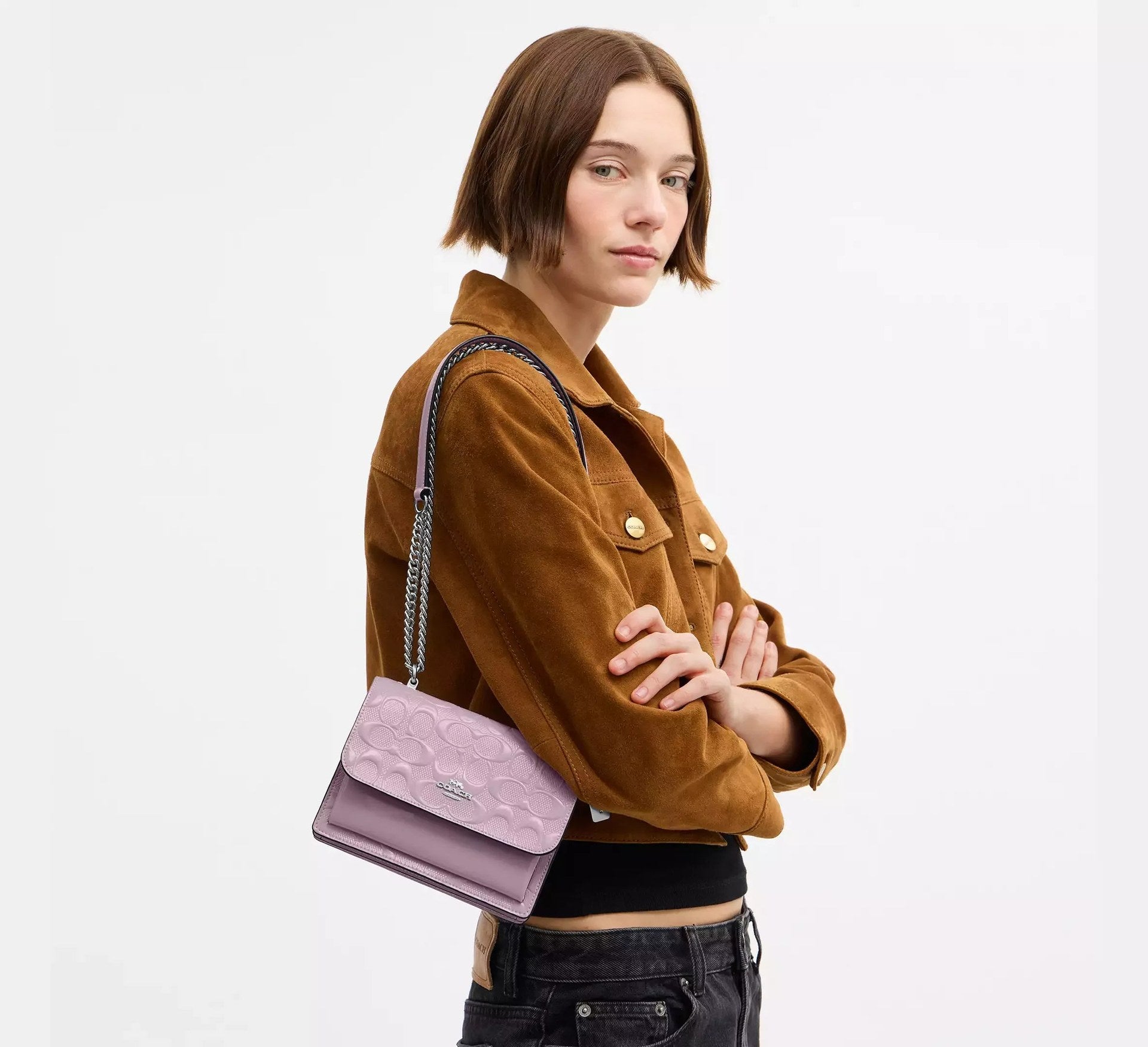 Coach Mini Klare Crossbody Bag In Signature Leather – Silver - Sneaker Türkiye