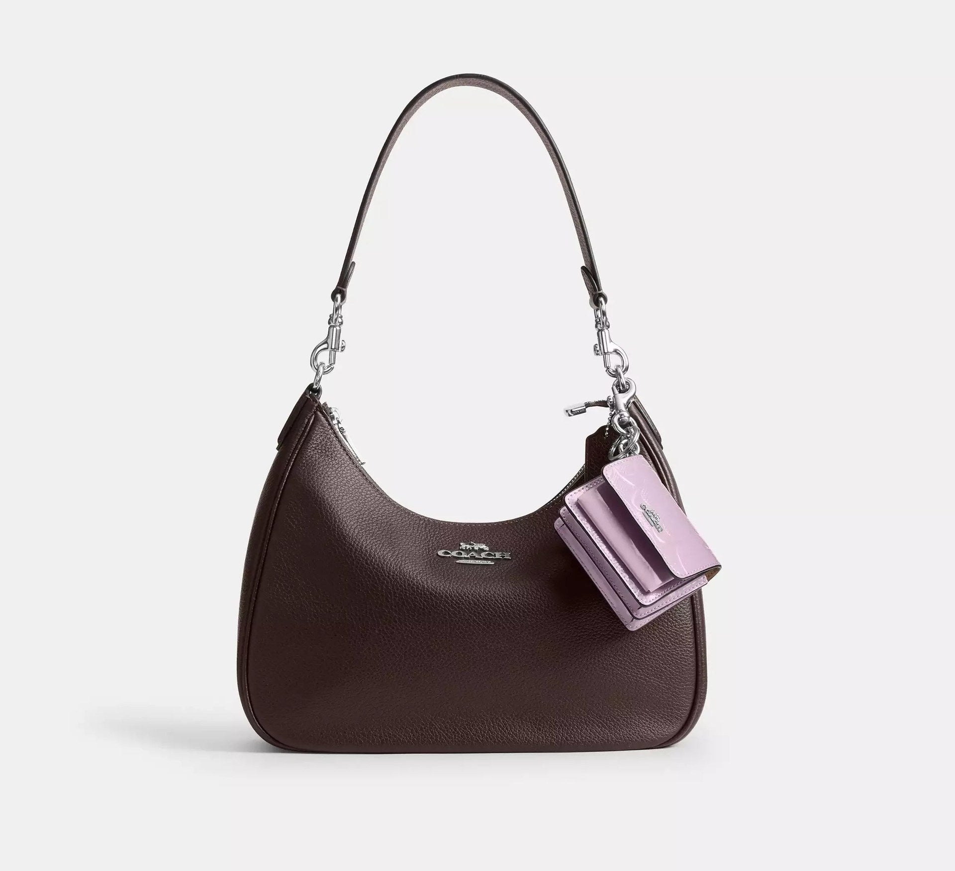 Coach Klare Bag Charm In Signature Leather With Heart Charm – Silver - Sneaker Türkiye