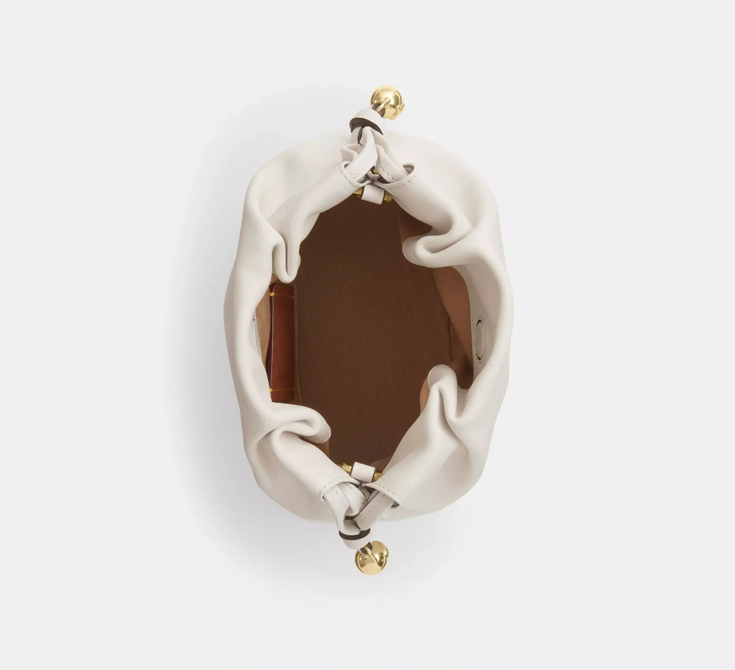 Coach Faye Mini Drawstring Bag With Ruching – Gold/Chalk - Sneaker Türkiye
