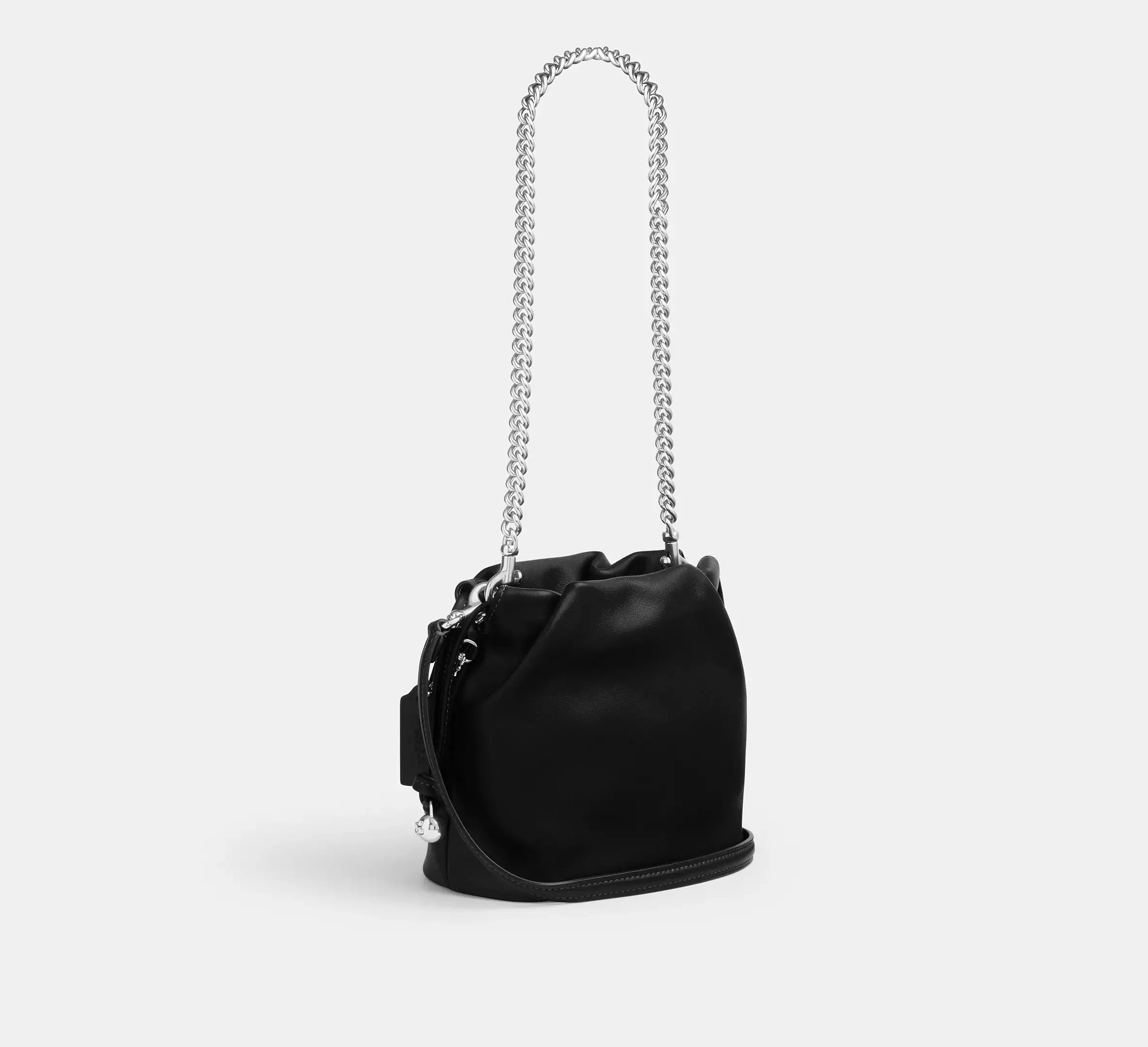 Coach Faye Mini Drawstring Bag With Ruching – Silver - Sneaker Türkiye
