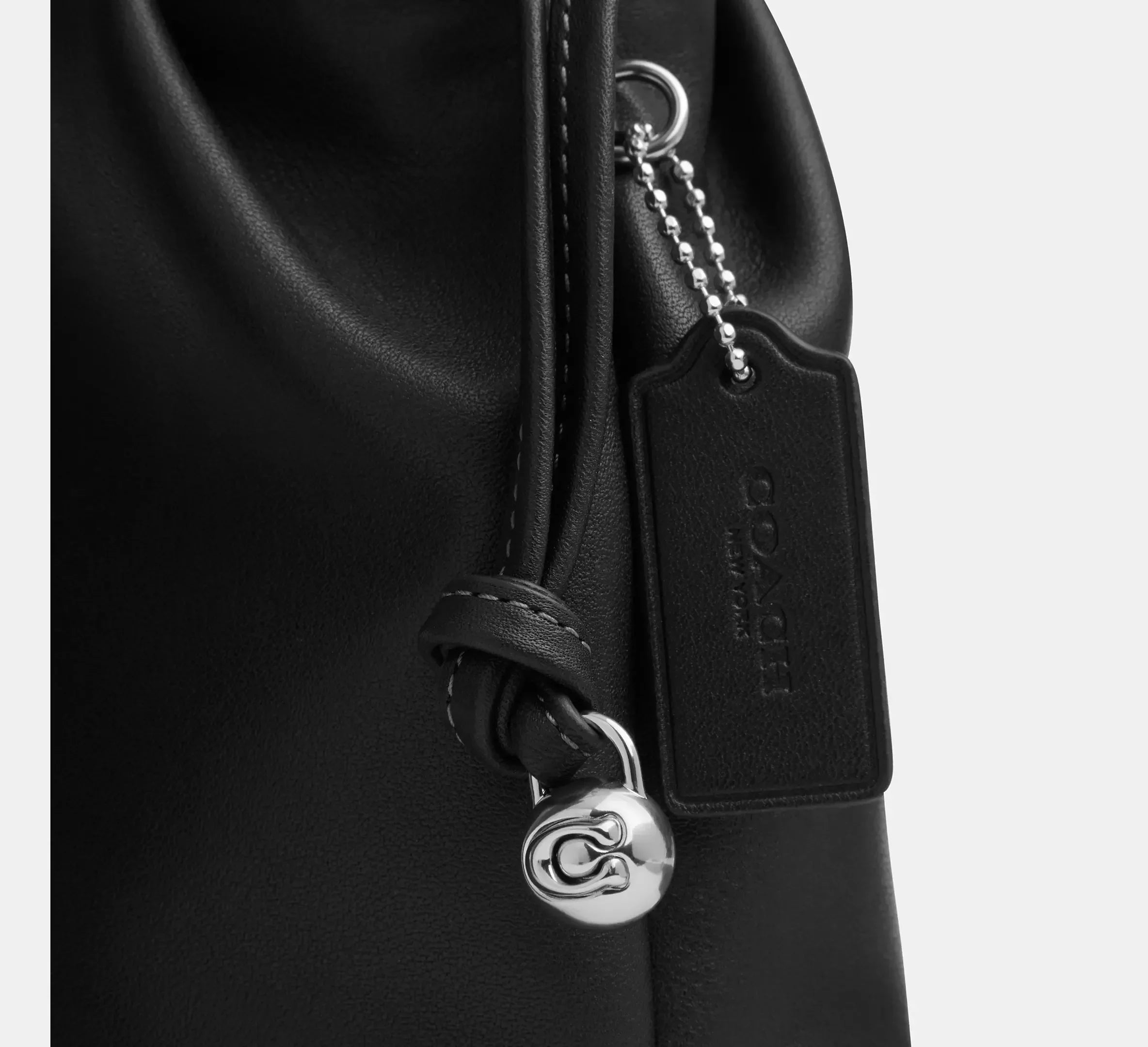 Coach Faye Mini Drawstring Bag With Ruching – Silver - Sneaker Türkiye