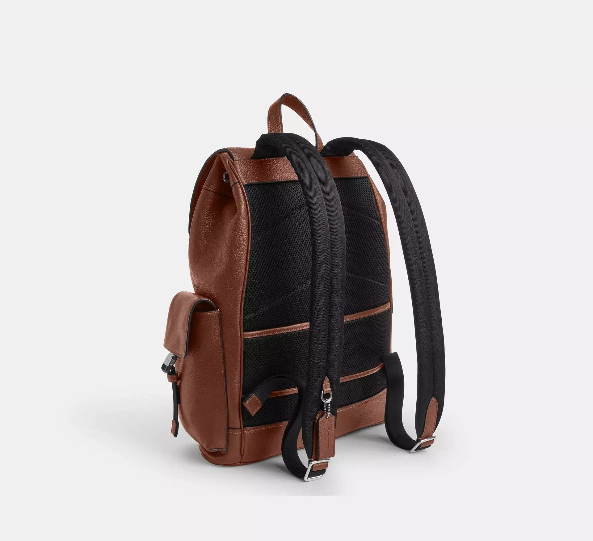 Coach Clark Backpack In Signature Leather – Silver/Vintage Brown - Sneaker Türkiye