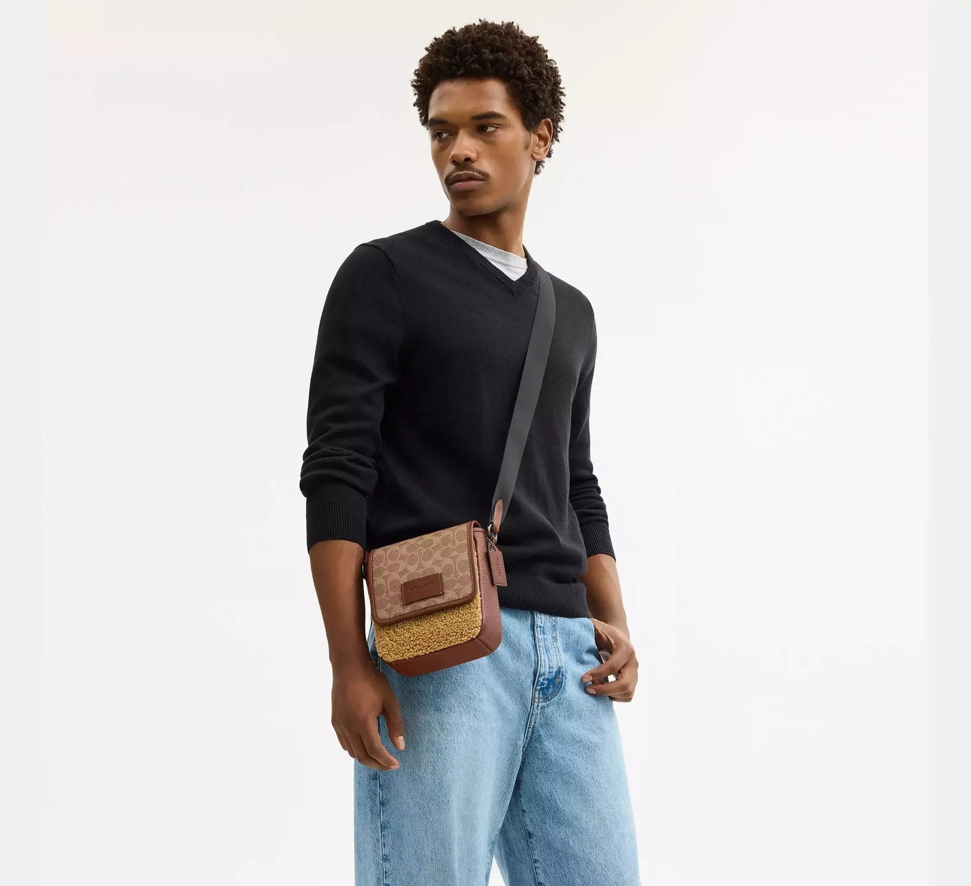 Coach Lucas Crossbody Bag In Signature – Gunmetal/Tan/Vintage Brown - Sneaker Türkiye
