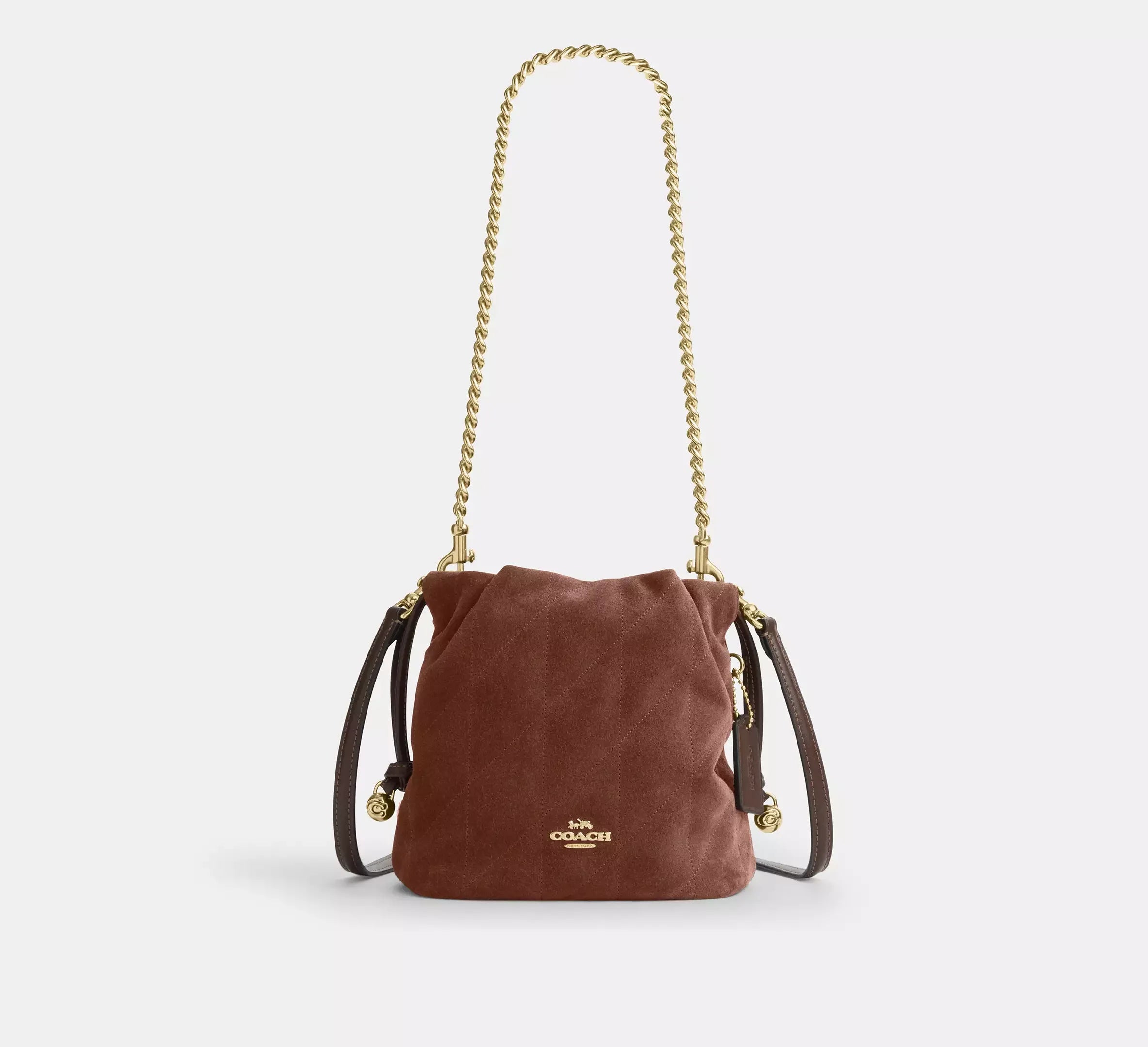 Coach Faye Mini Drawstring Bag With Quilting – Gold - Sneaker Türkiye