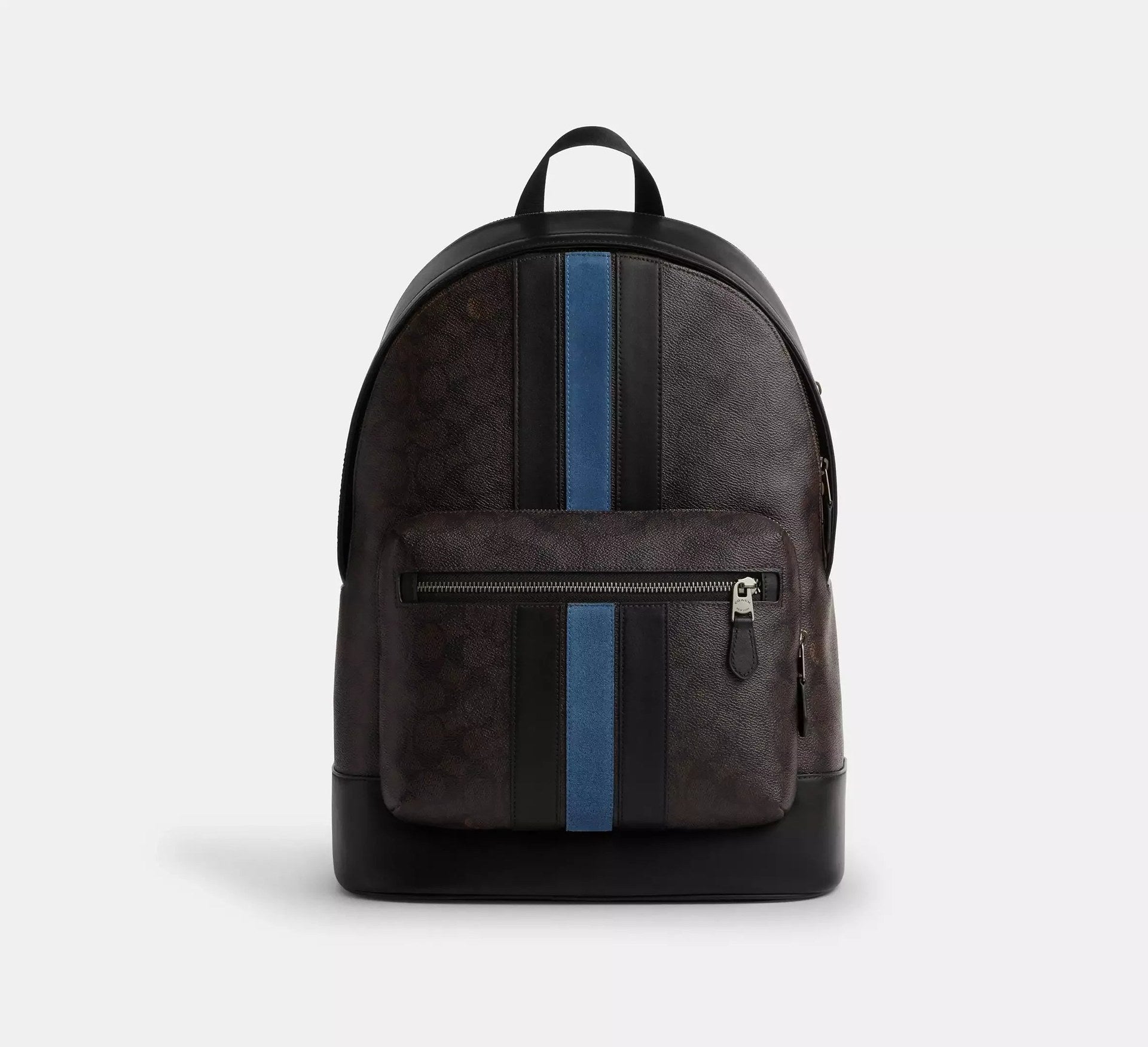 Coach West Backpack In Signature With Varsity Stripe – Gunmetal - Sneaker Türkiye