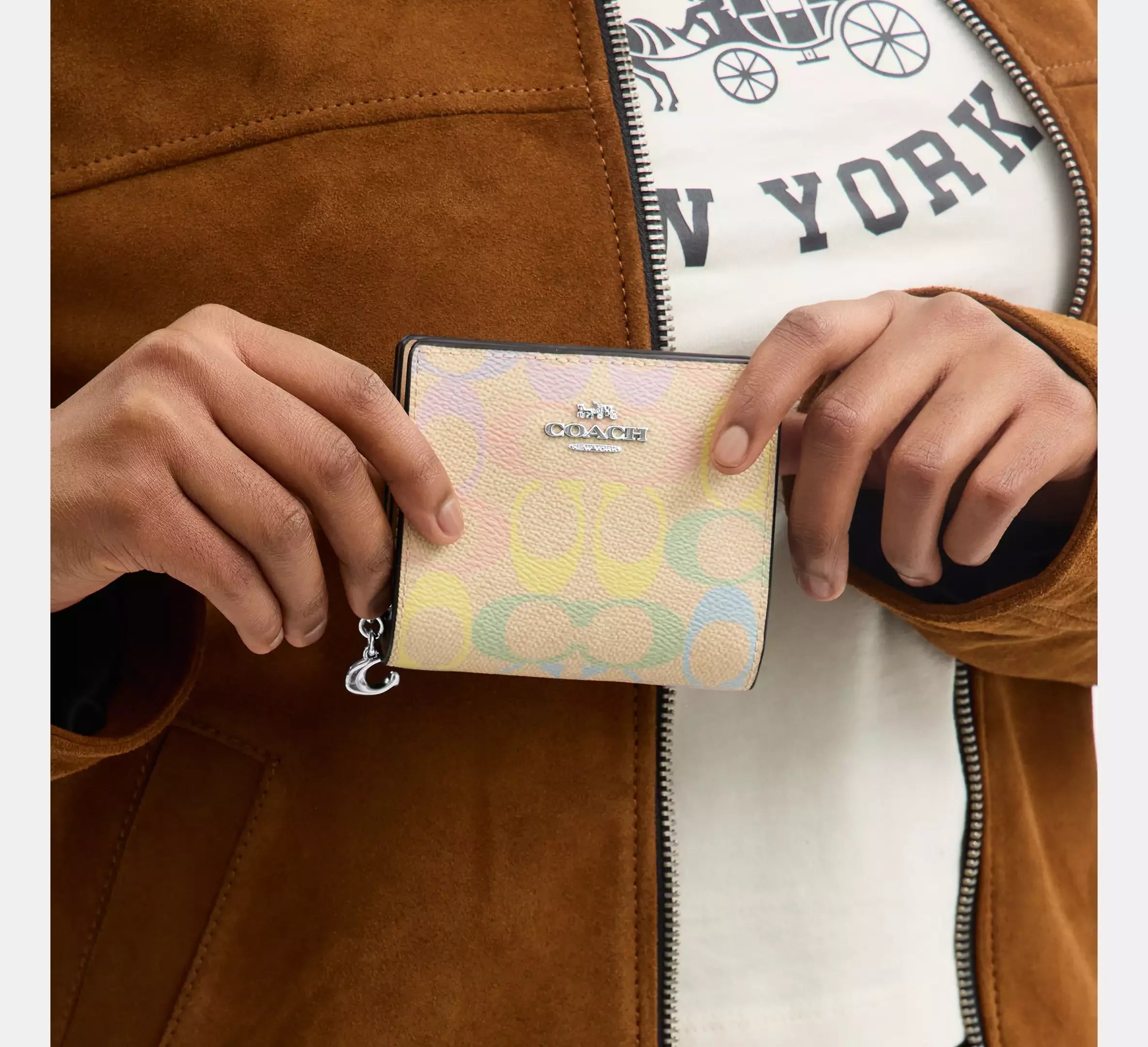Coach Snap Wallet In Rainbow Signature – Silver - Sneaker Türkiye