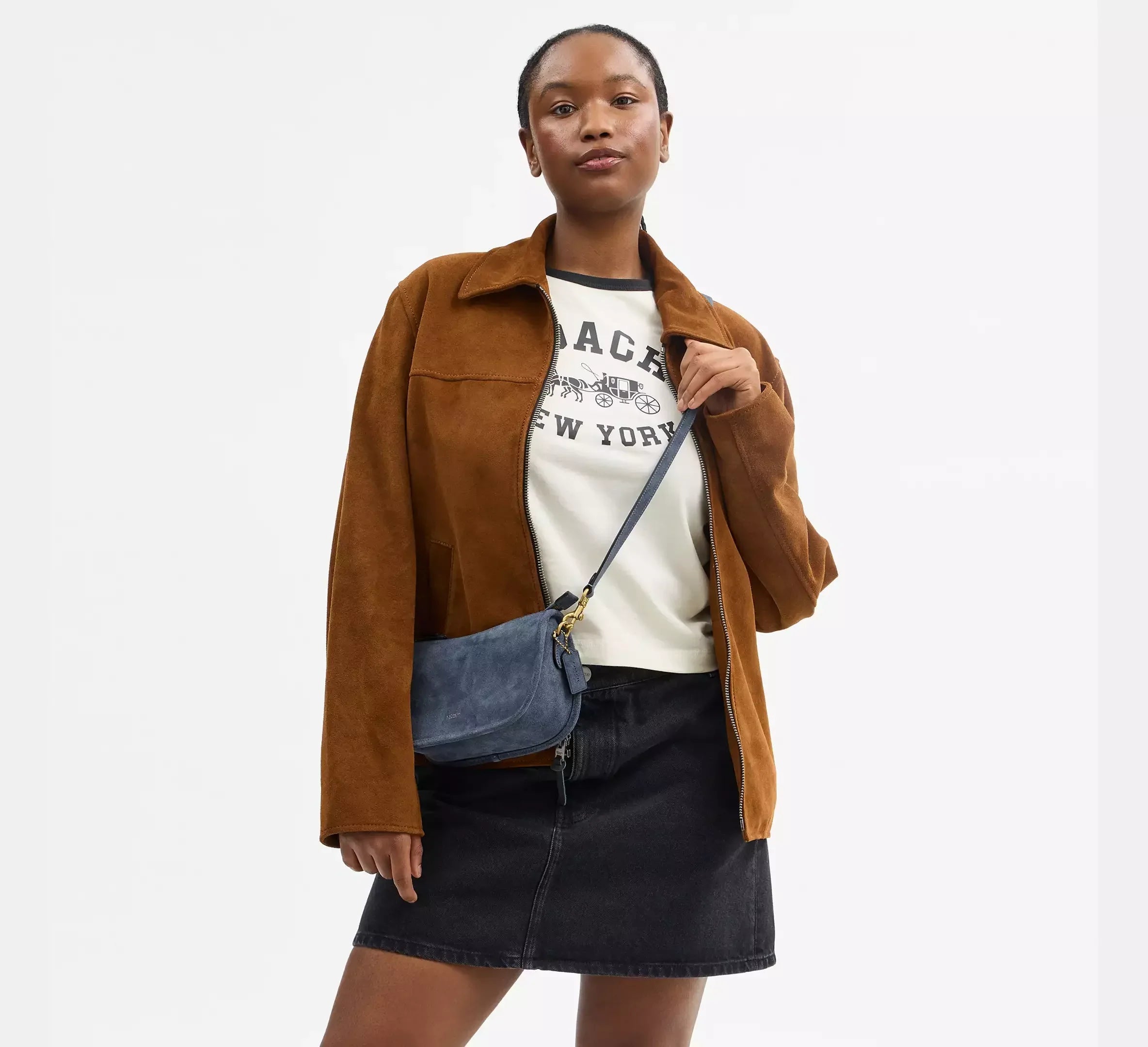Coach Waverly Bag – Suede/Brass/Light Denim - Sneaker Türkiye