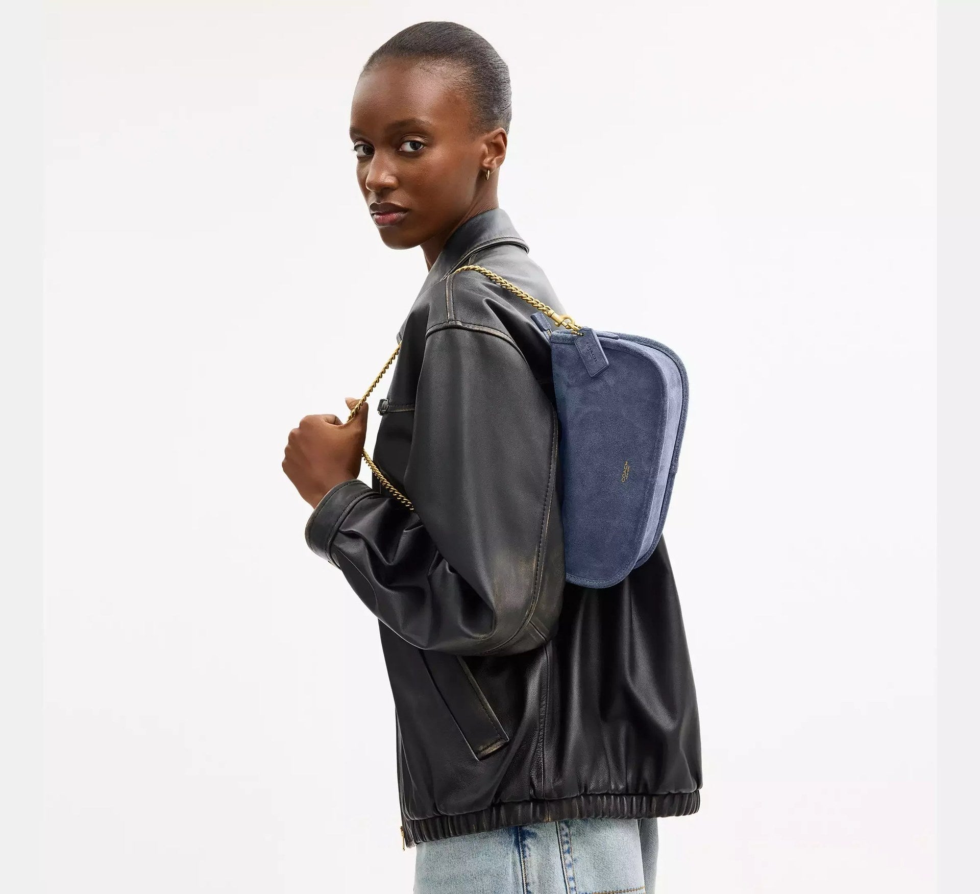 Coach Waverly Bag – Suede/Brass/Light Denim - Sneaker Türkiye