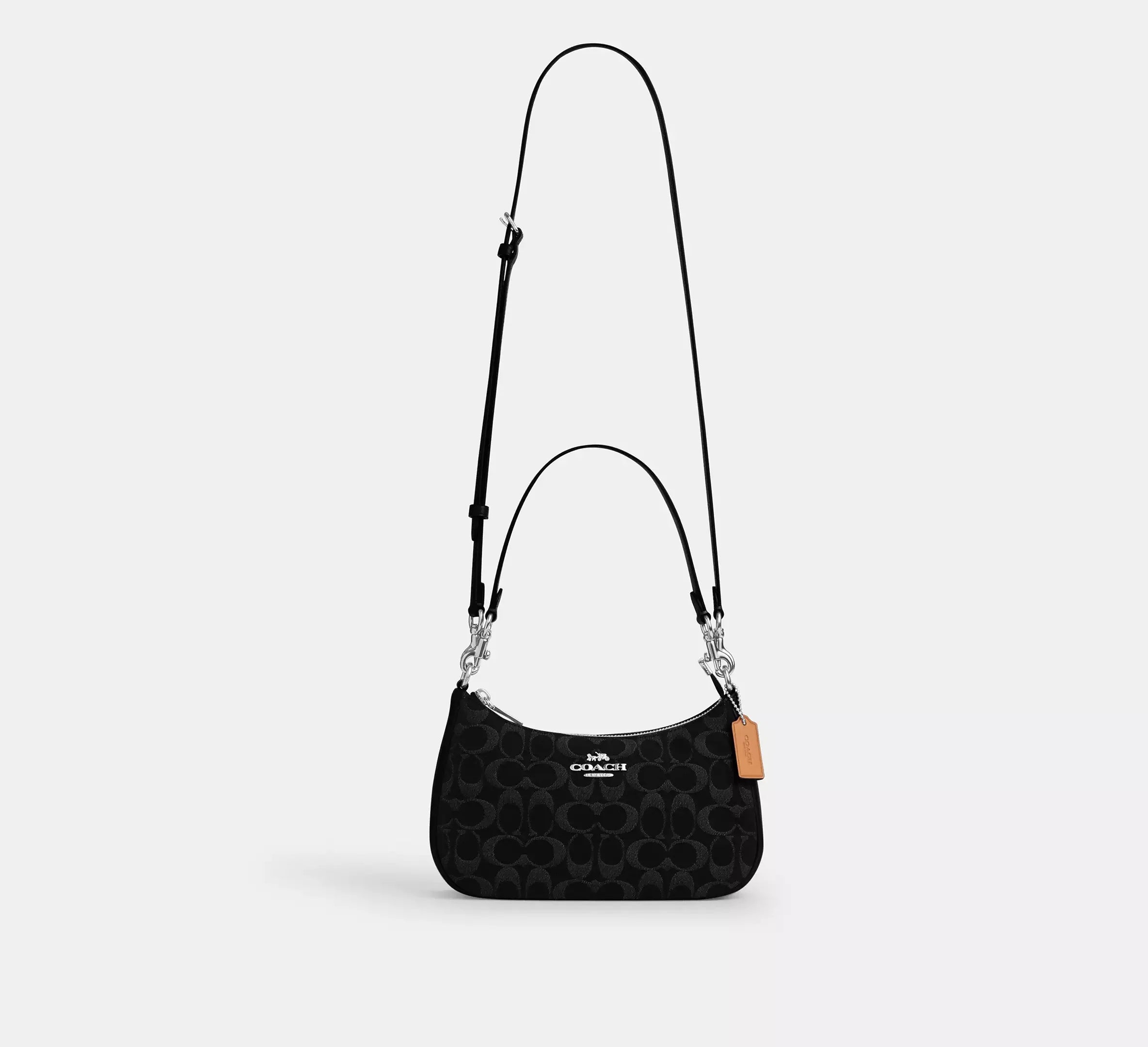 Coach Teri Shoulder Bag In Signature Denim – Silver/Black - Sneaker Türkiye