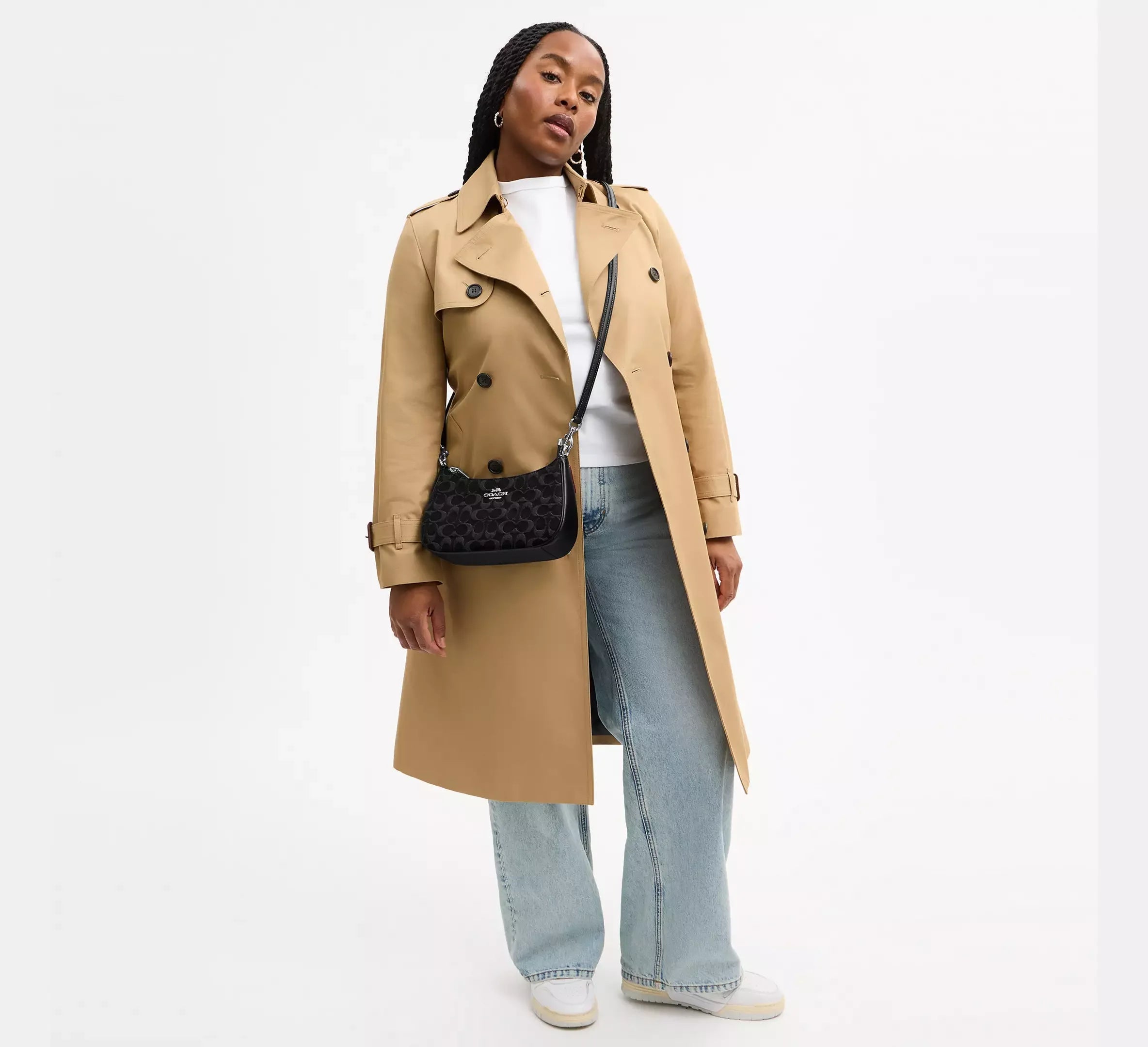 Coach Teri Shoulder Bag In Signature Denim – Silver/Black - Sneaker Türkiye