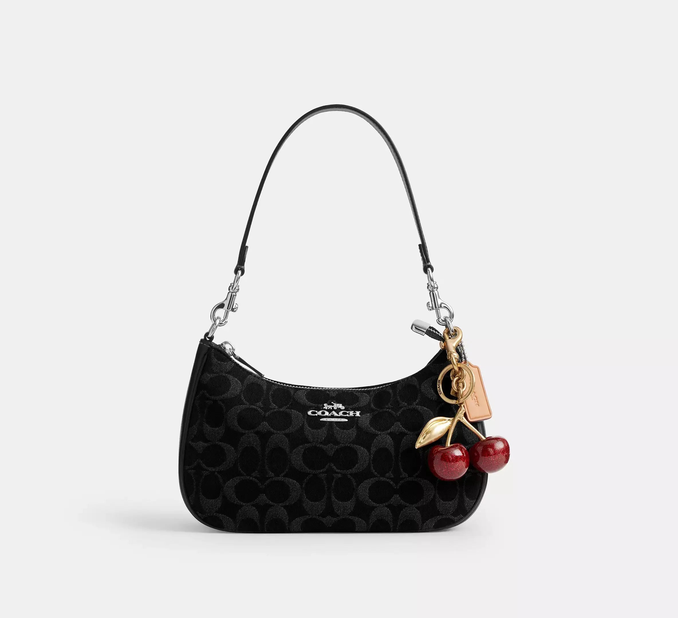 Coach Teri Shoulder Bag In Signature Denim – Silver/Black - Sneaker Türkiye