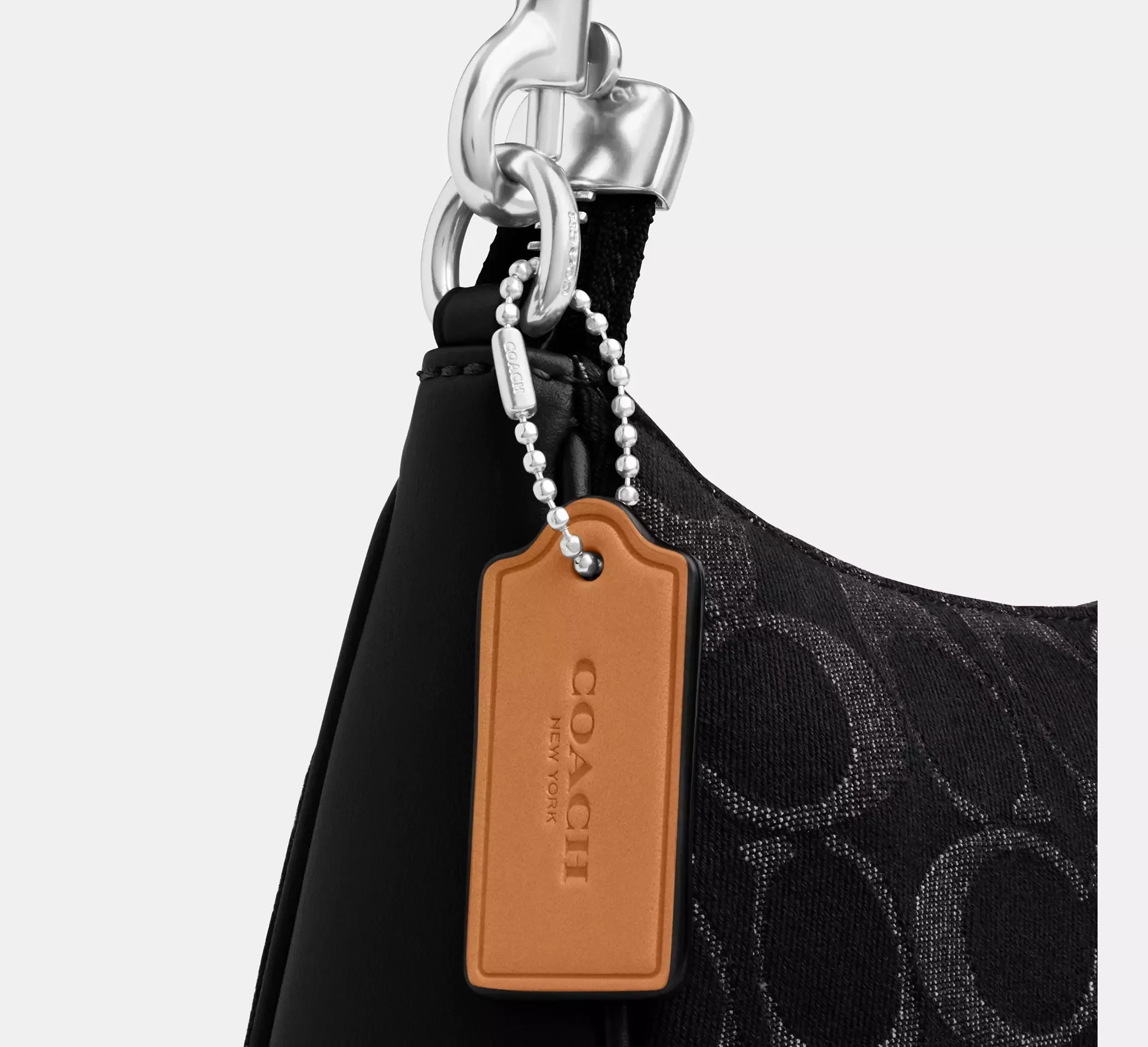 Coach Teri Shoulder Bag In Signature Denim – Silver/Black - Sneaker Türkiye