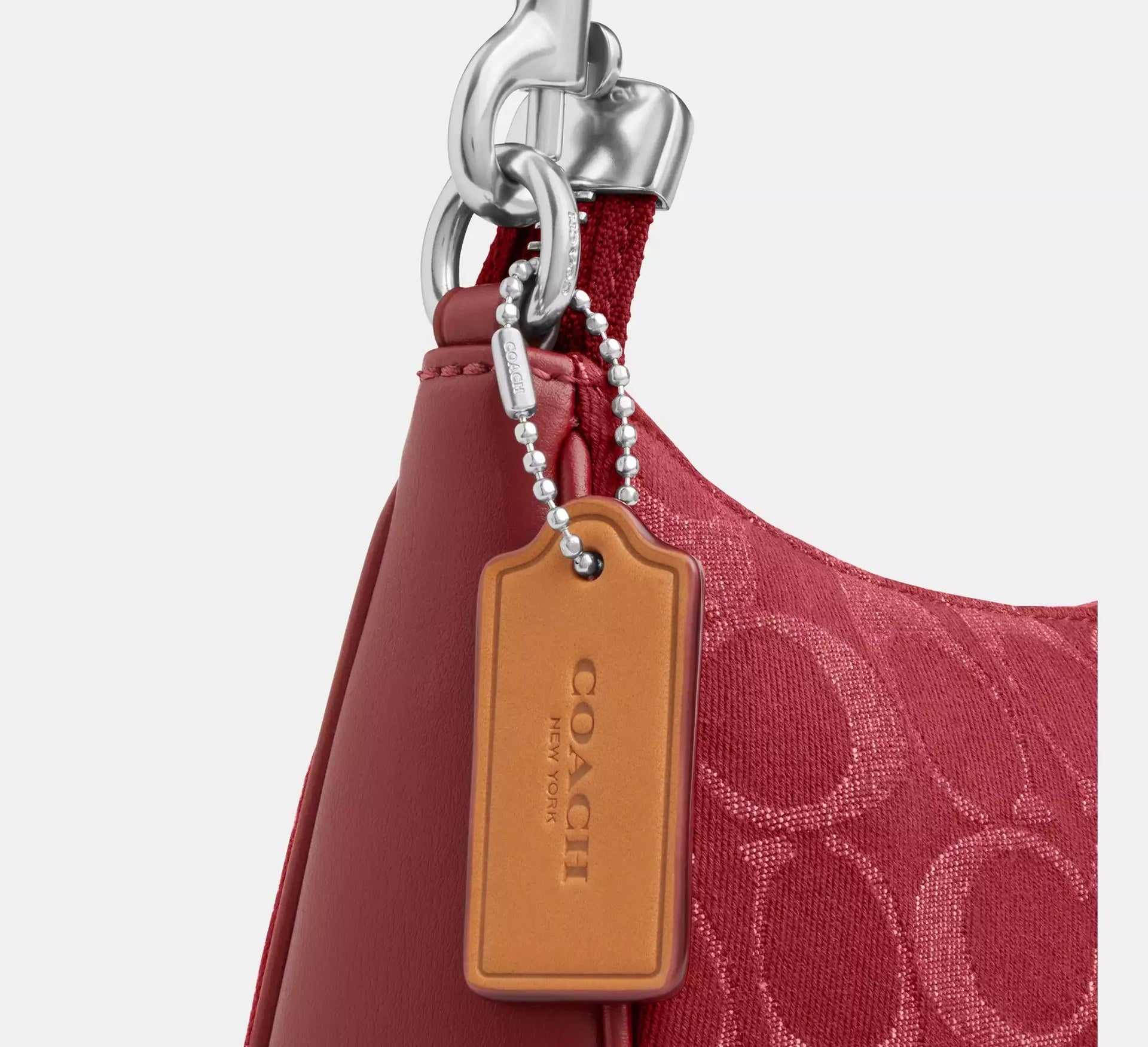 Coach Teri Shoulder Bag In Signature Denim – Silver/True Red - Sneaker Türkiye
