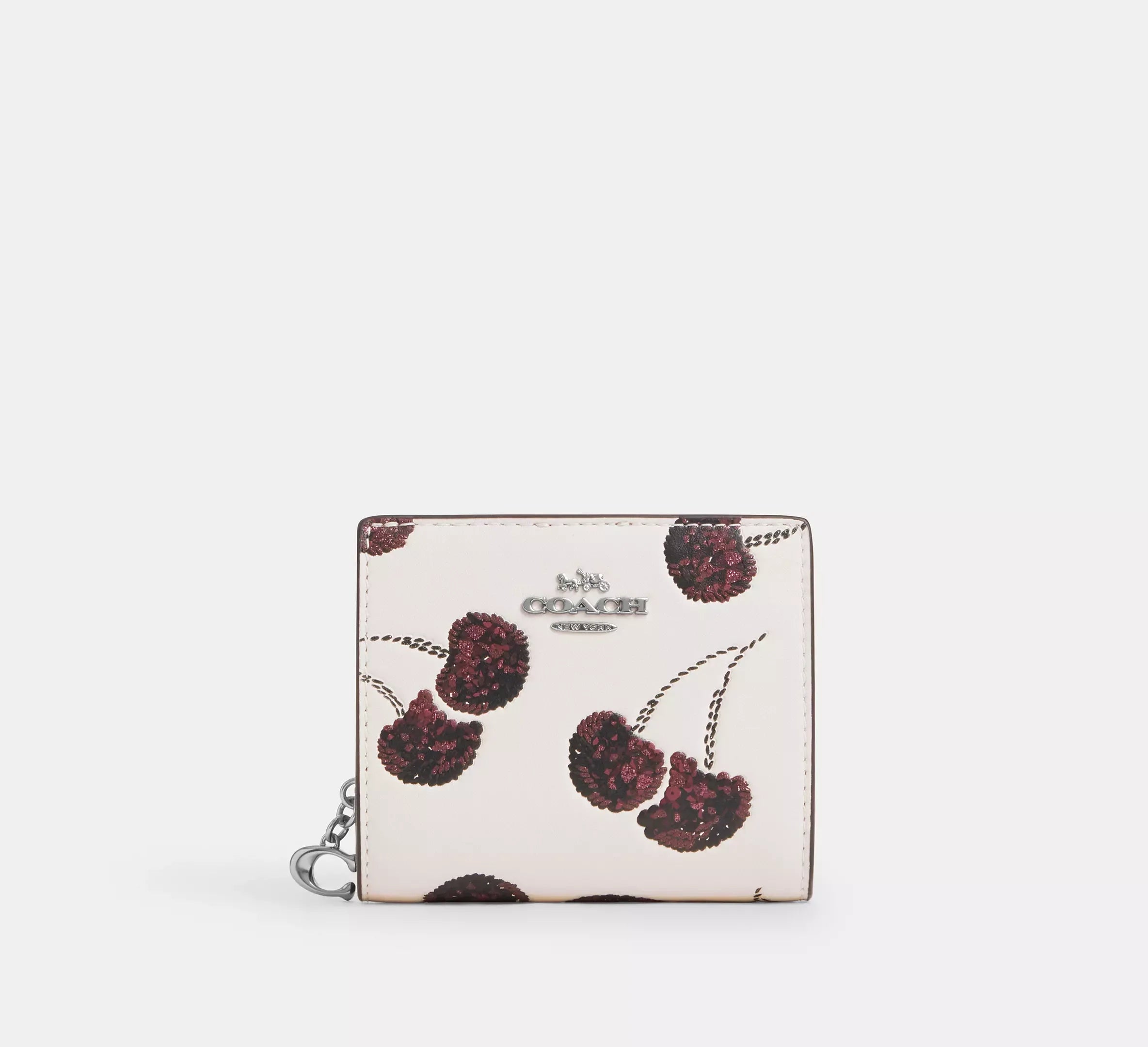Coach Snap Wallet With Cherry Print – Silver/Chalk Multi - Sneaker Türkiye