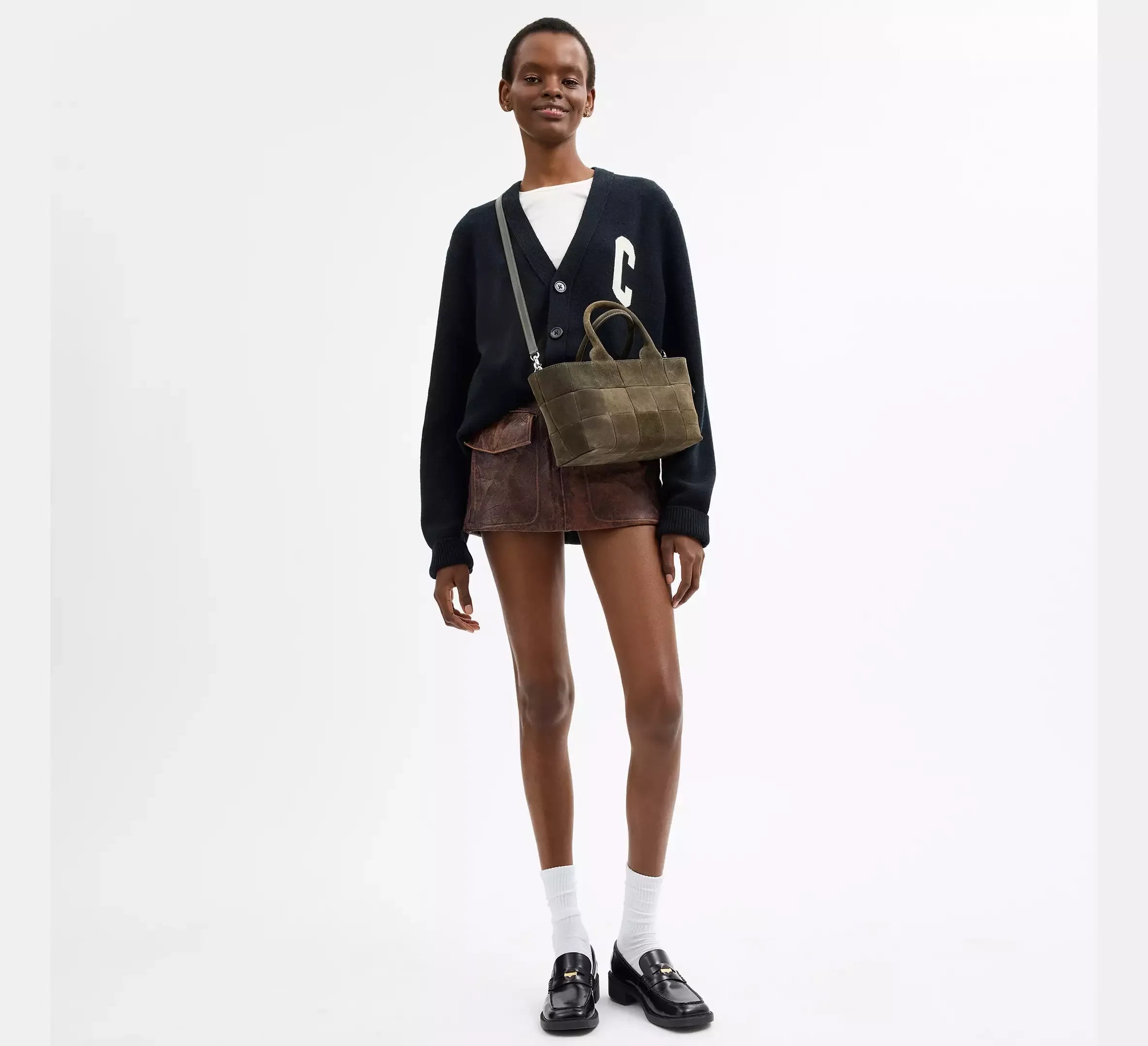 Coach Alter/Ego Small Tote Bag In Upcrafted Suede – Olive Suede - Sneaker Türkiye
