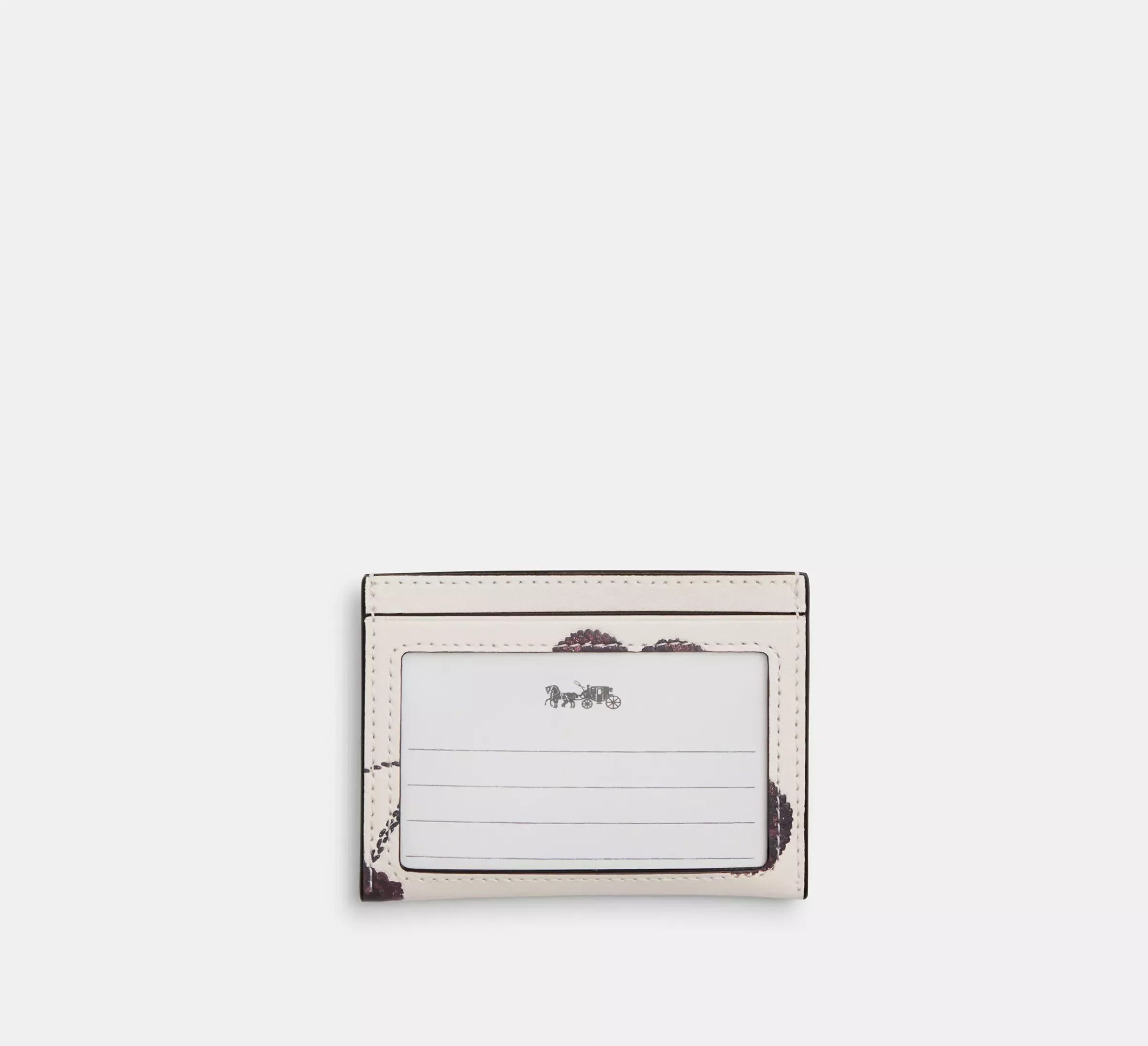 Coach Slim Id Card Case With Cherry Print – Silver/Chalk Multi - Sneaker Türkiye