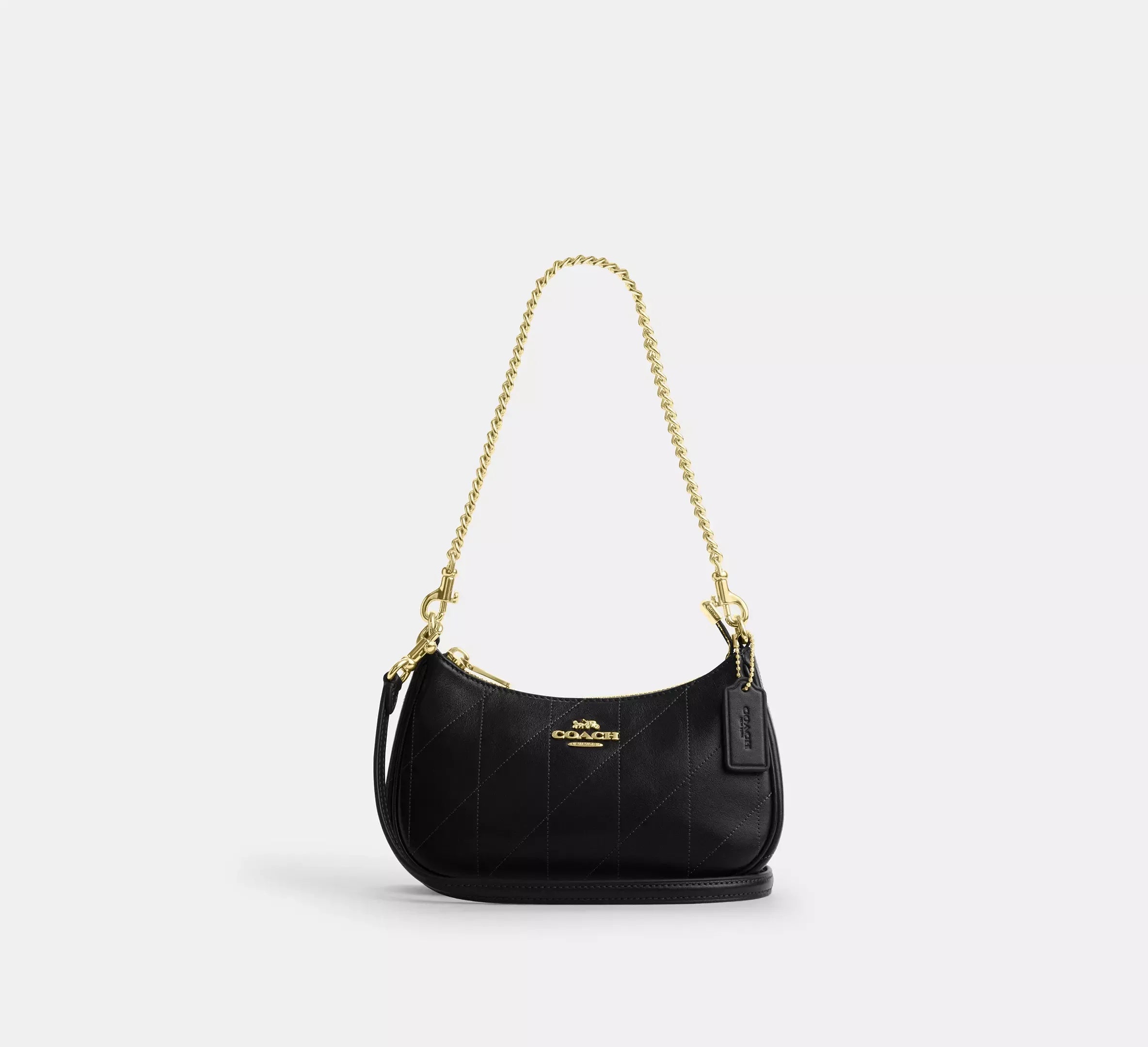 Coach Teri Mini Crossbody Bag With Quilting – Gold/Black - Sneaker Türkiye