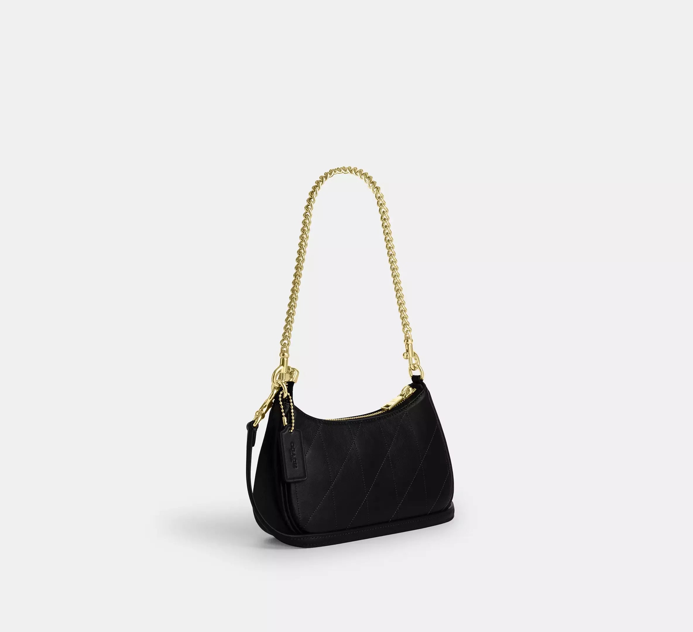 Coach Teri Mini Crossbody Bag With Quilting – Gold/Black - Sneaker Türkiye