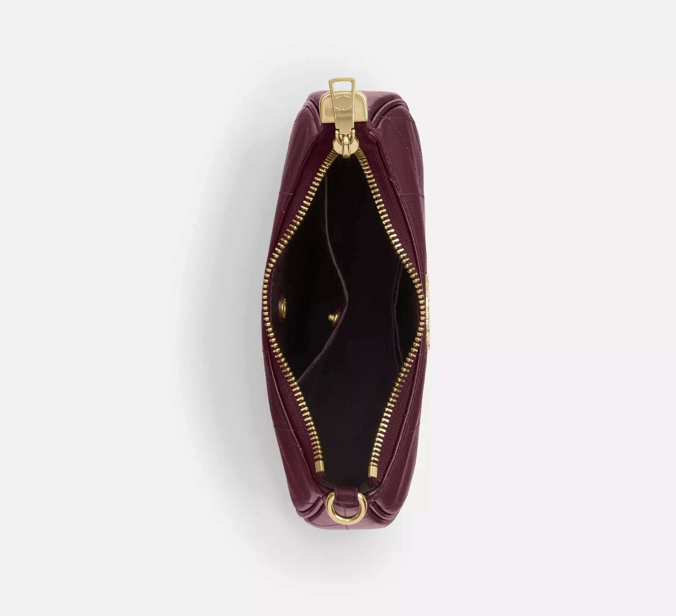 Coach Teri Mini Crossbody Bag With Quilting – Gold/Dark Wine - Sneaker Türkiye
