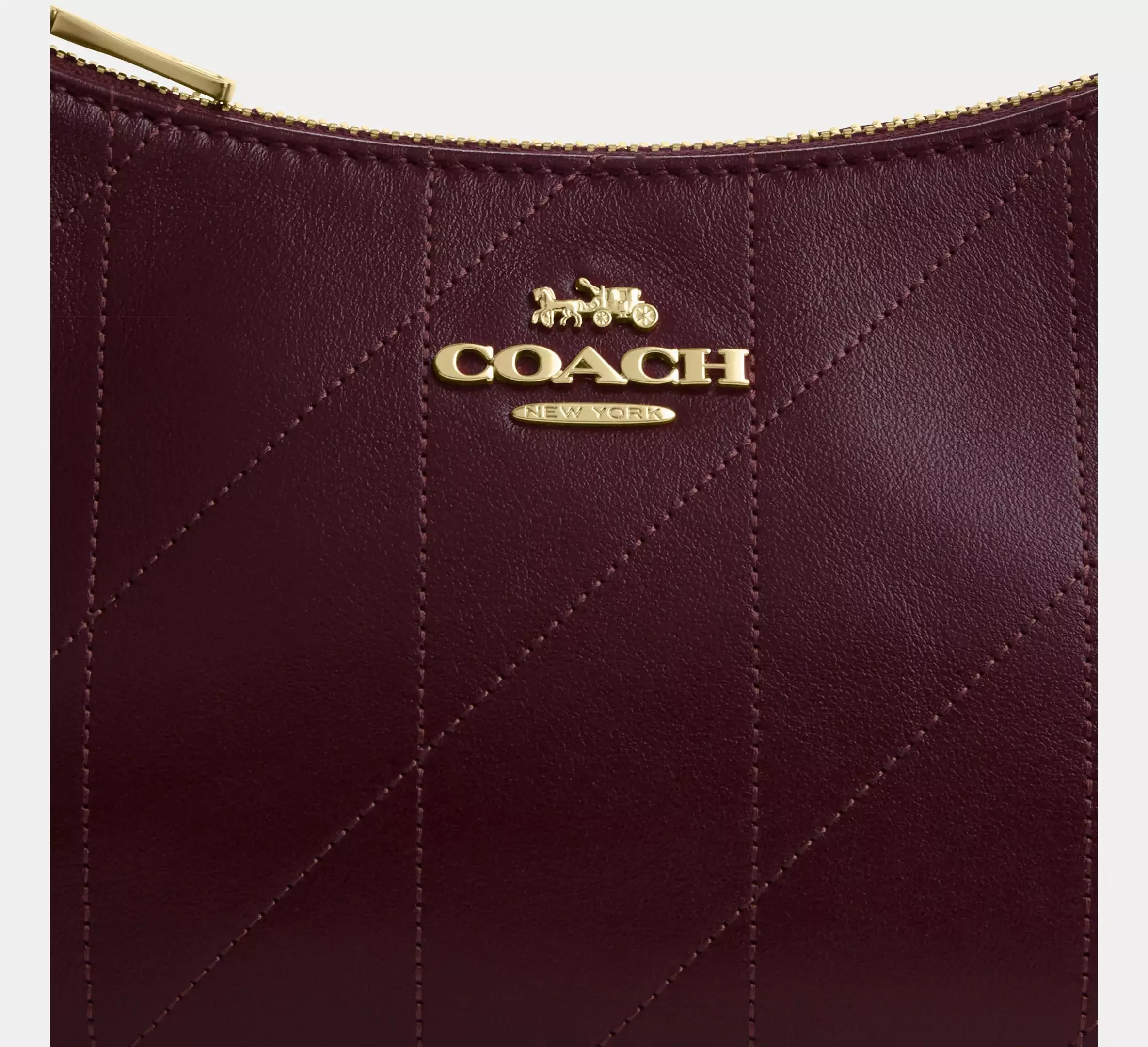 Coach Teri Mini Crossbody Bag With Quilting – Gold/Dark Wine - Sneaker Türkiye