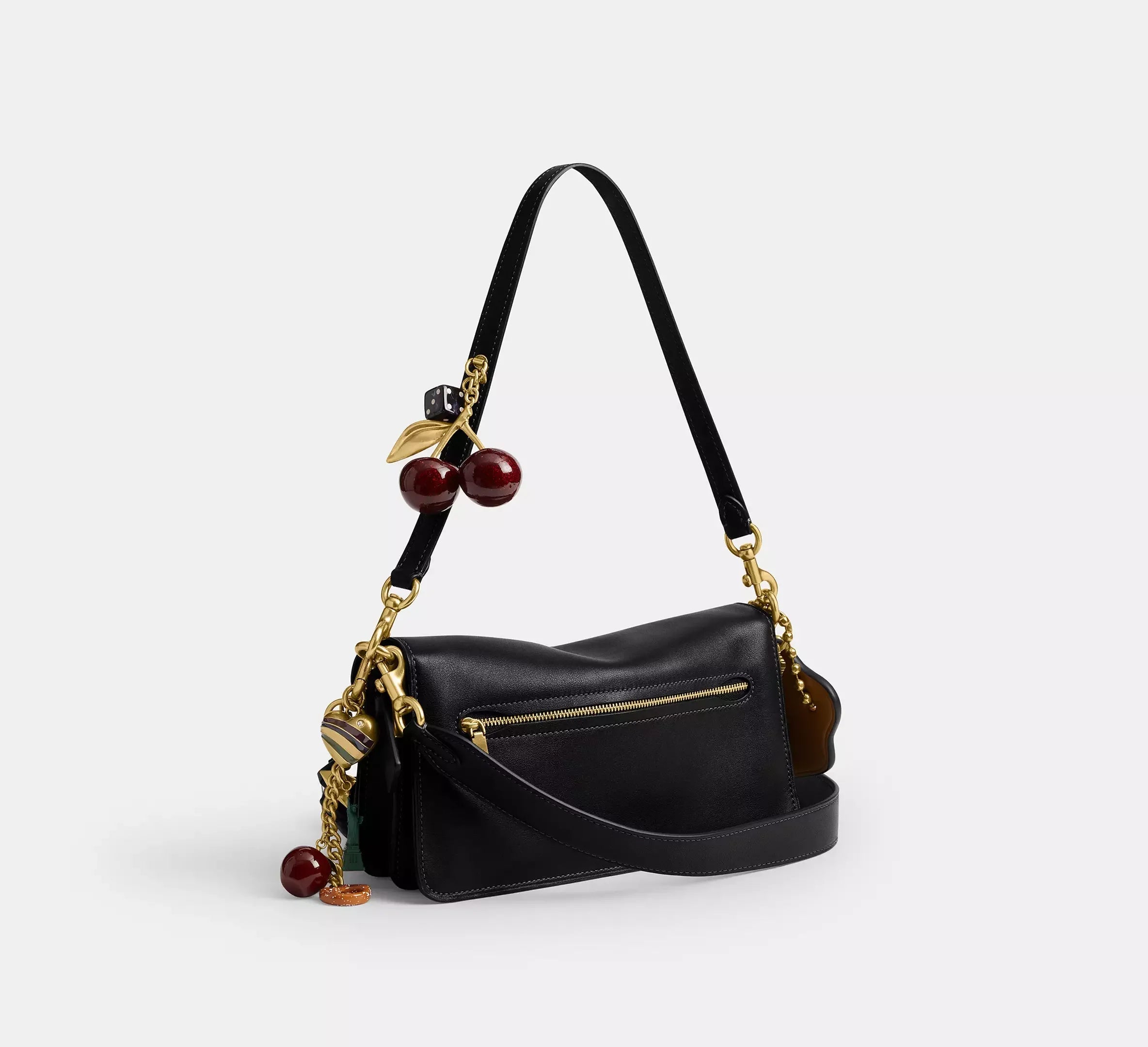 Coach Tabby Shoulder Bag 26 With Charms – Novelty Leather/Brass/Black Multi - Sneaker Türkiye