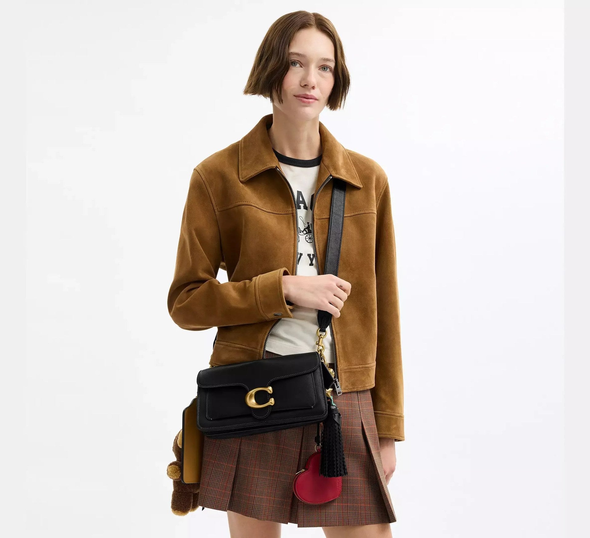 Coach Tabby Shoulder Bag 26 With Charms – Novelty Leather/Brass/Black Multi - Sneaker Türkiye