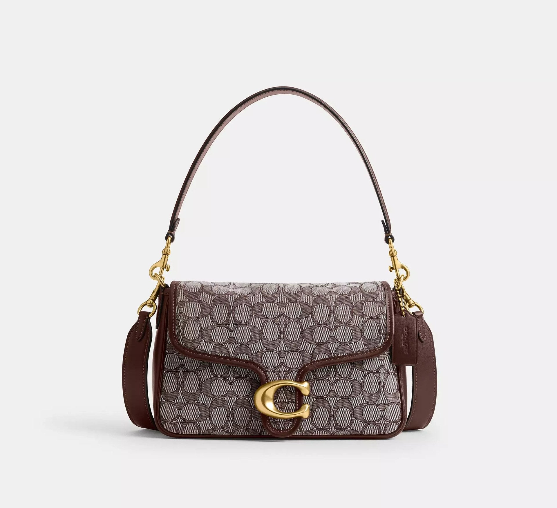 Coach Soft Tabby Shoulder Bag In Signature Jacquard – Brass/Oak Maple - Sneaker Türkiye