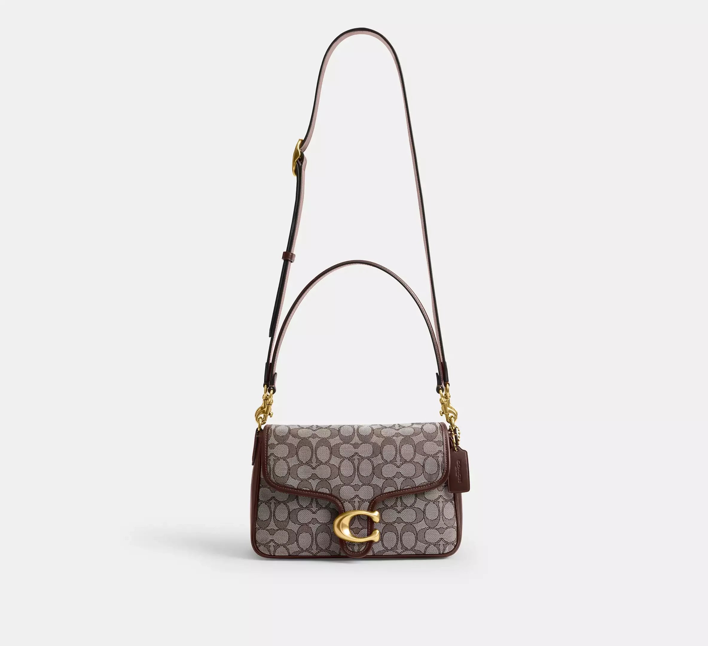 Coach Soft Tabby Shoulder Bag In Signature Jacquard – Brass/Oak Maple - Sneaker Türkiye